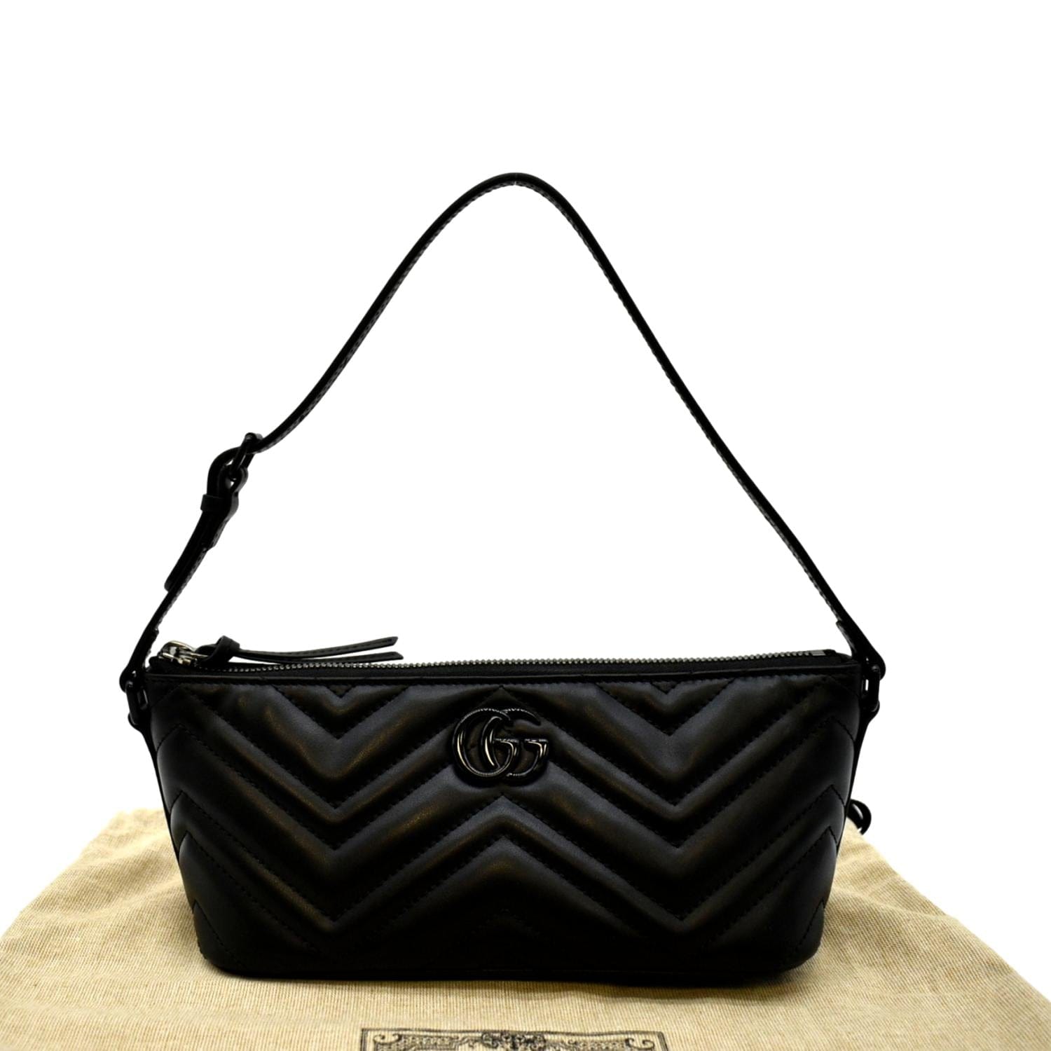 Gucci Marmont Chevron Shoulder Bag Leather Matelasse