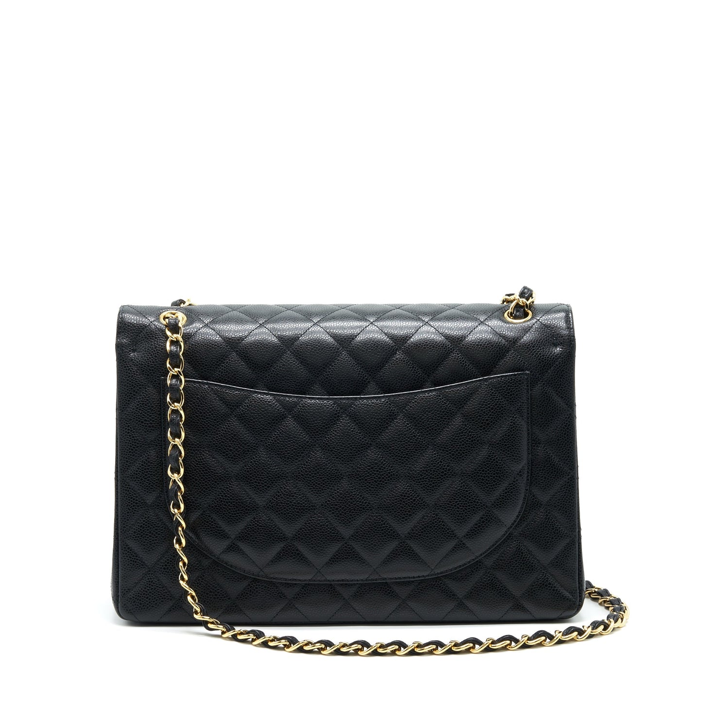 Chanel Maxi Classic Double Flap Caviar GHW Black Handbag Serial 21