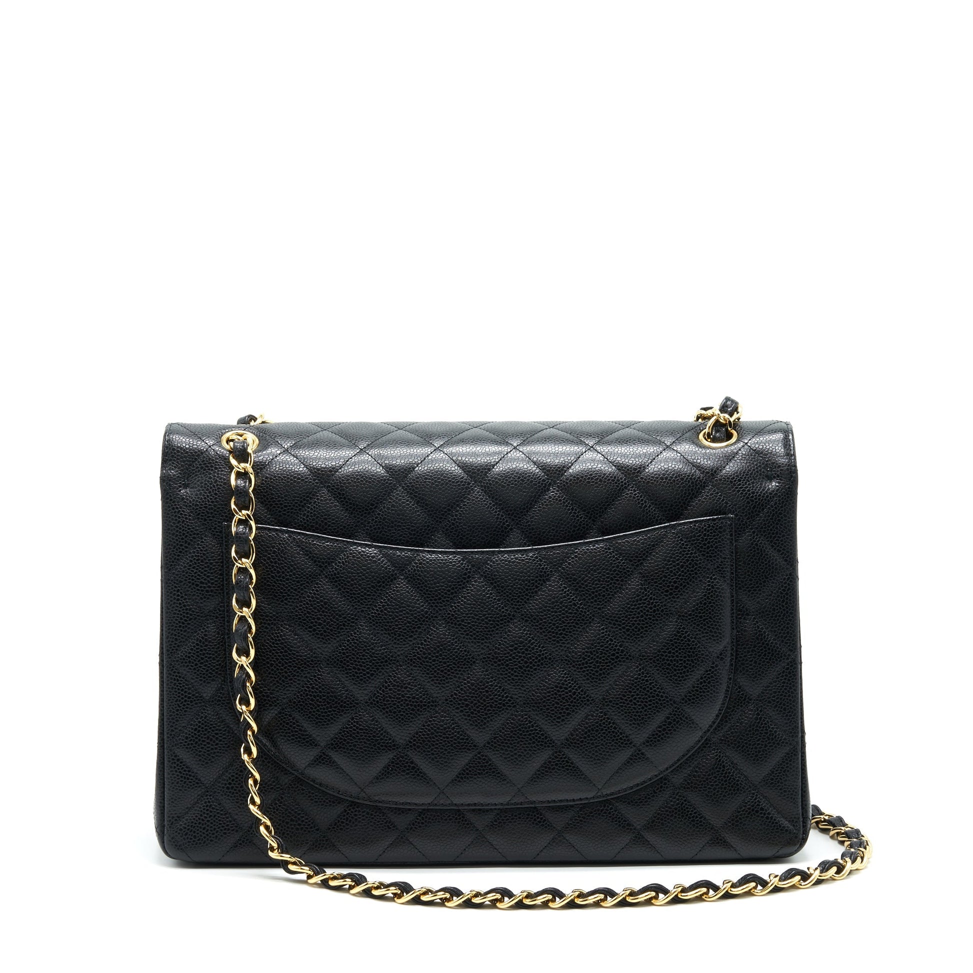 Chanel Maxi Classic Double Flap Caviar GHW Black Handbag Serial 21