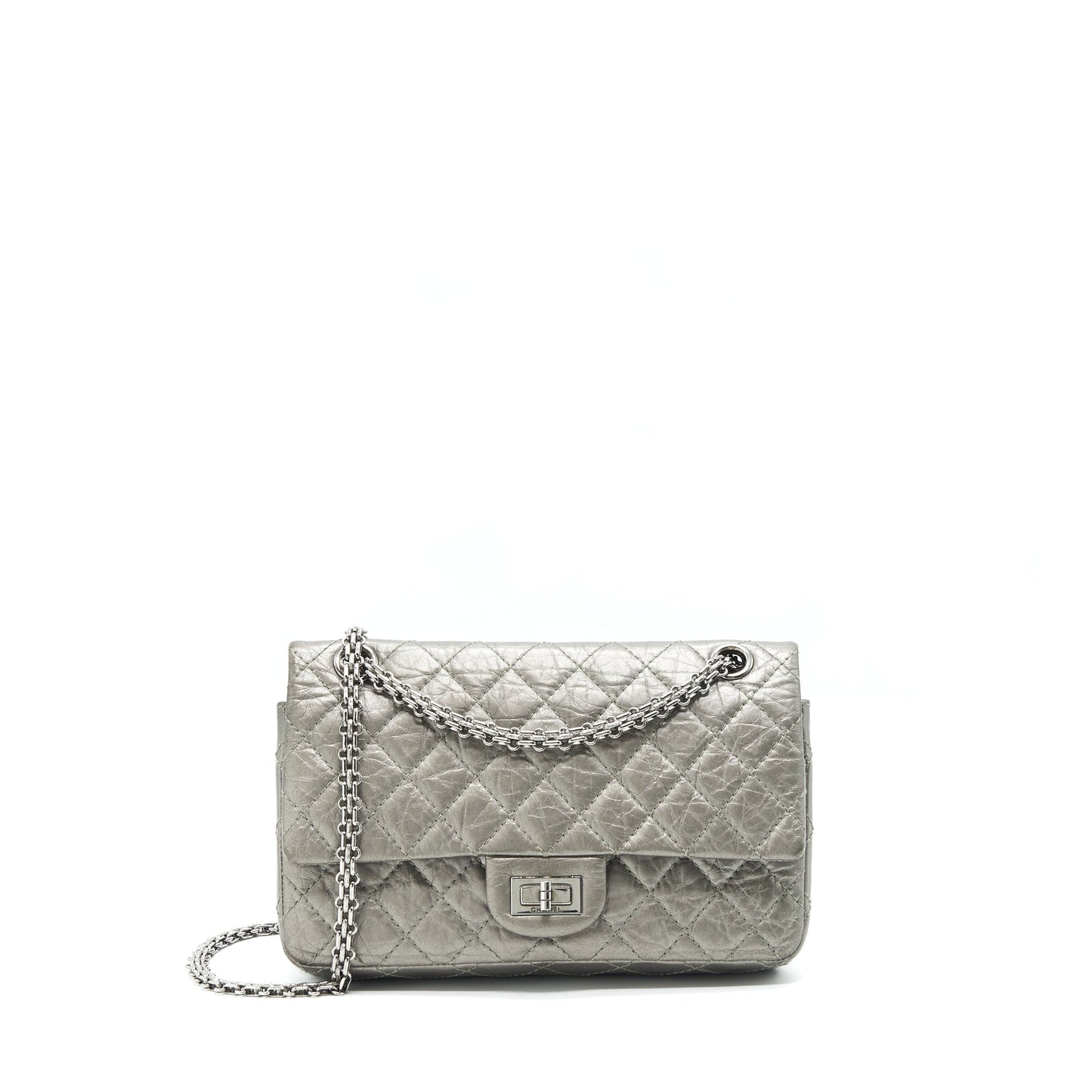 Chanel reissue 2.55 225 Double Flap Silver Grey Small Shoulder Bag