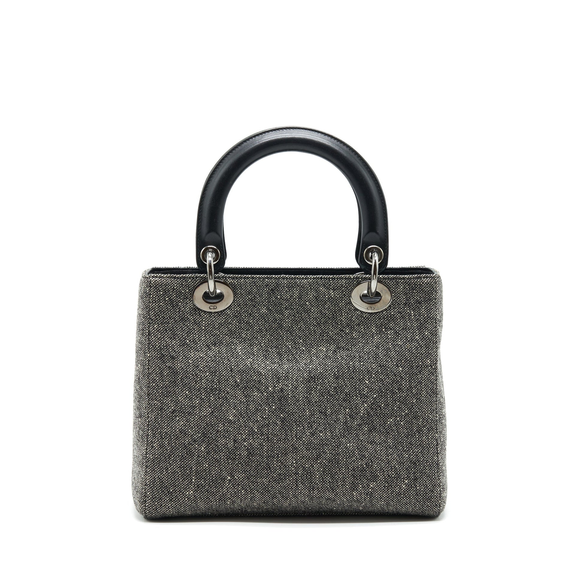 Dior Lady Fabric Dark Grey Handbag Medium Travel Bag