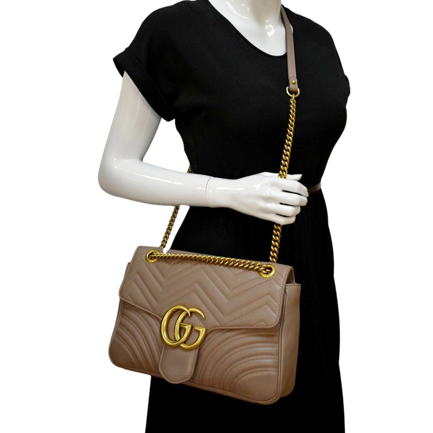 Gucci Marmont Shoulder Bag Dusty Matelasse Pink