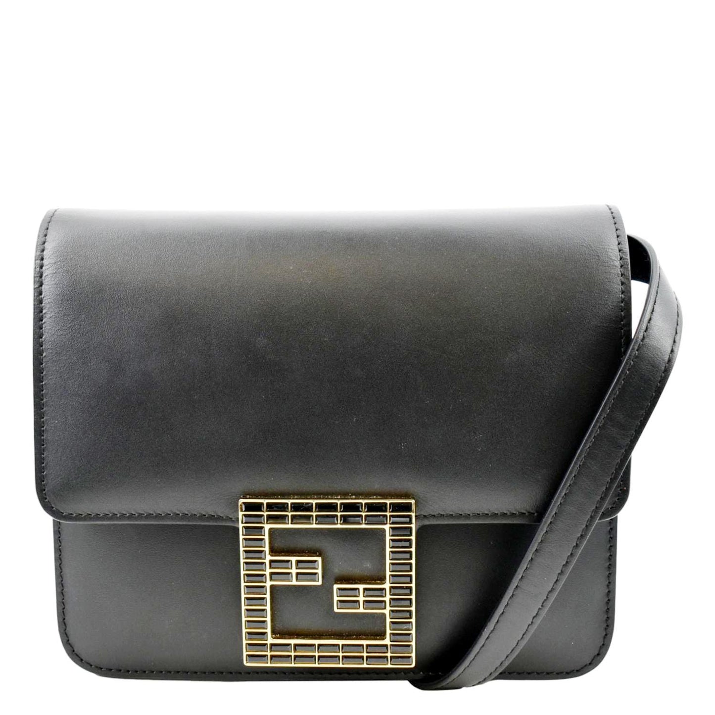 Fendi Fab Crossbody Bag Leather Black