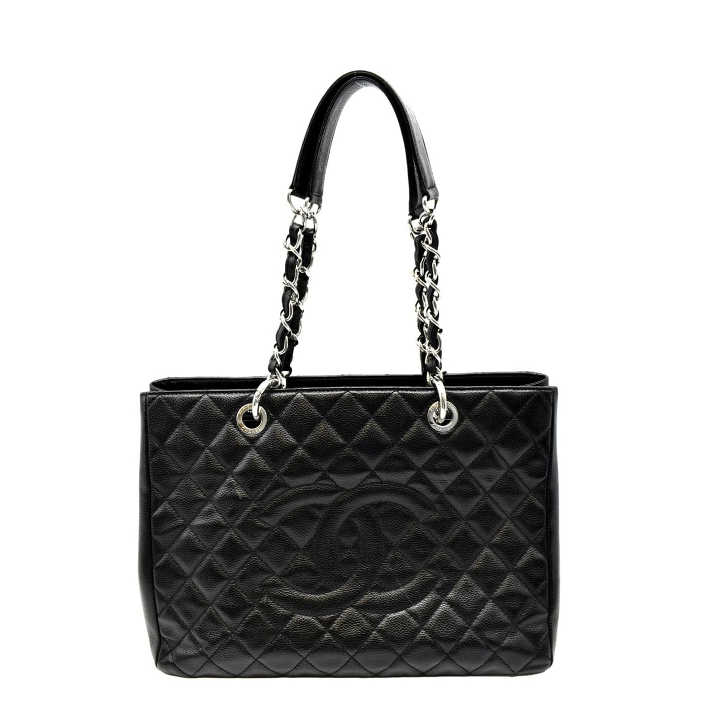 Chanel Grand Shopping Quilted Caviar GST Leather Black Travel Bag