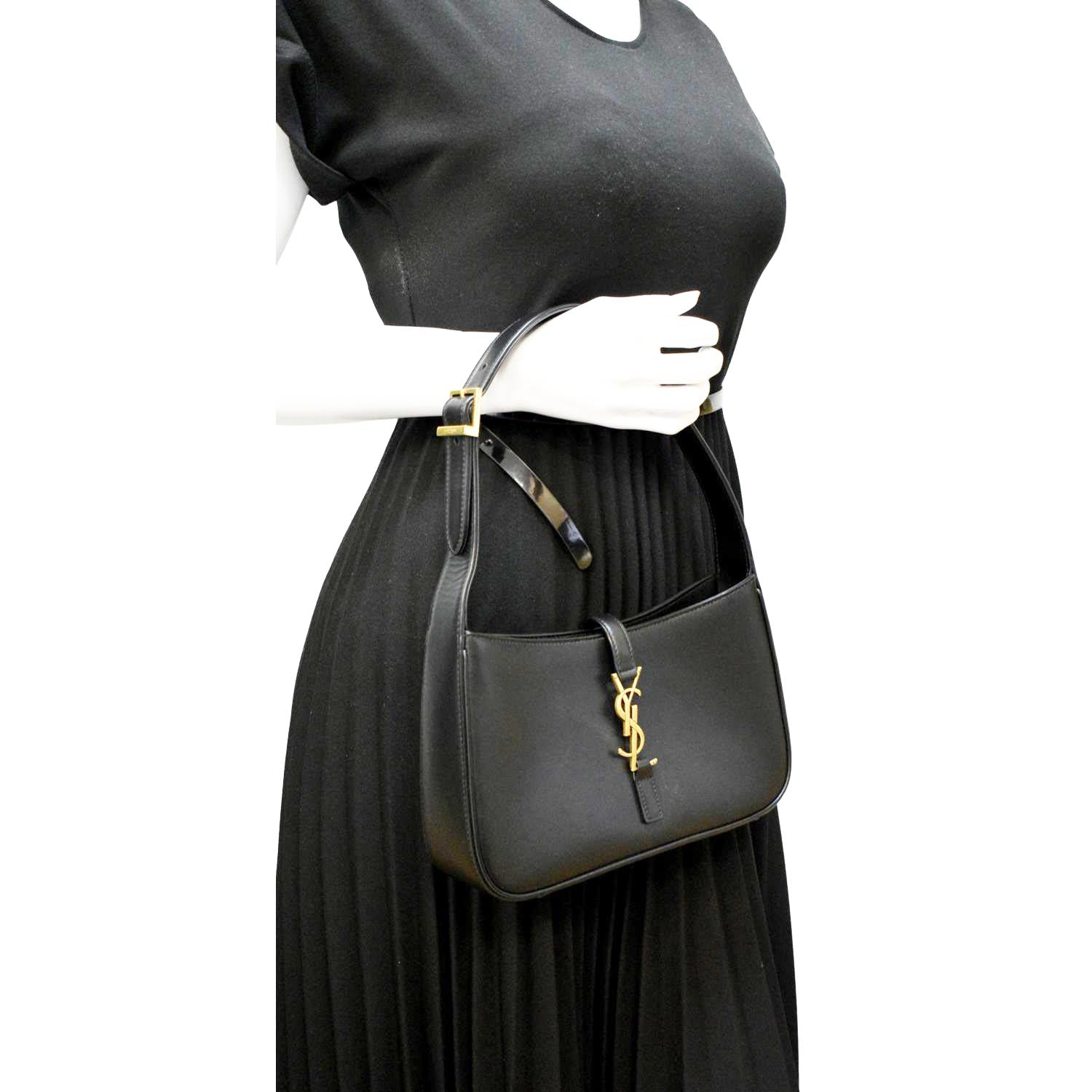YSL Saint Laurent Yves Le Satchel Bag Leather Black