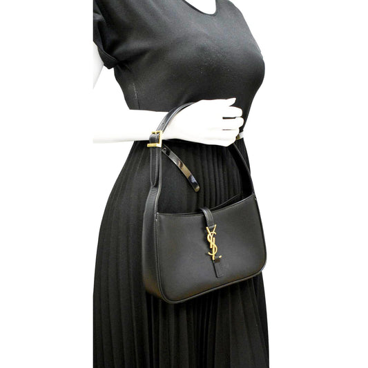 YSL Saint Laurent Yves Le Satchel Bag Leather Black