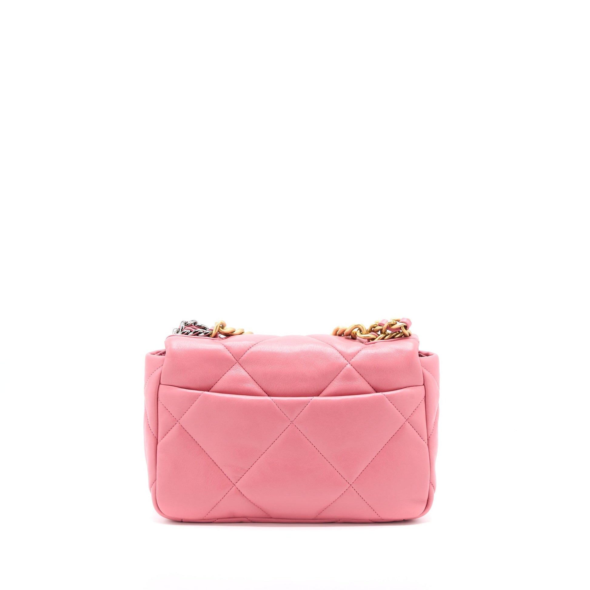 Chanel 19 Lambskin Hardware Microchip Multicolor Multicolour Pink Small Handbag