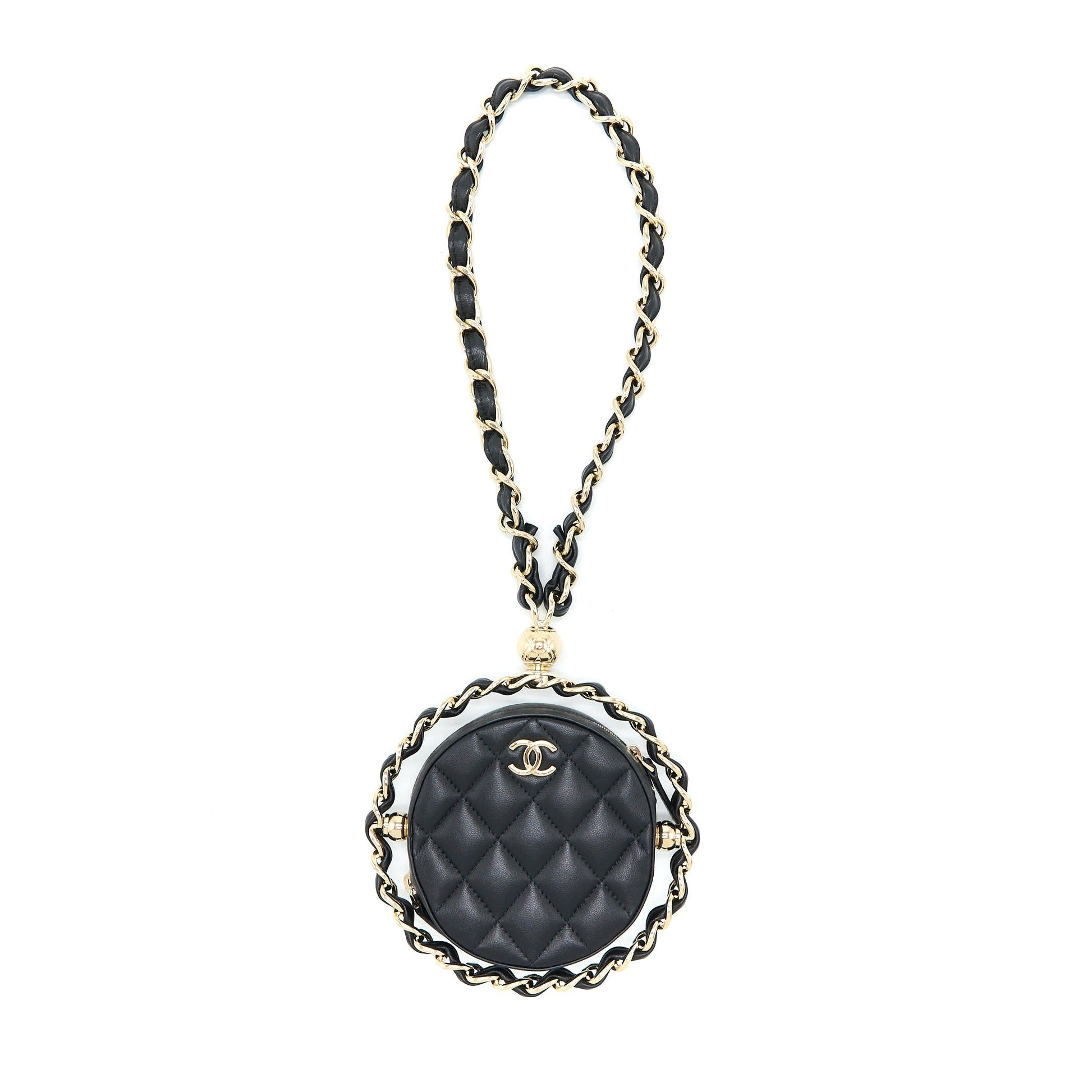 Chanel Evening Lambskin LGHW Black Clutch Bag