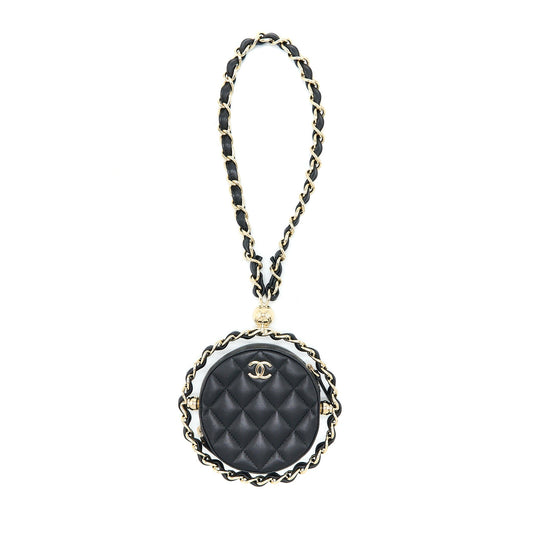 Chanel Evening Lambskin LGHW Black Clutch Bag