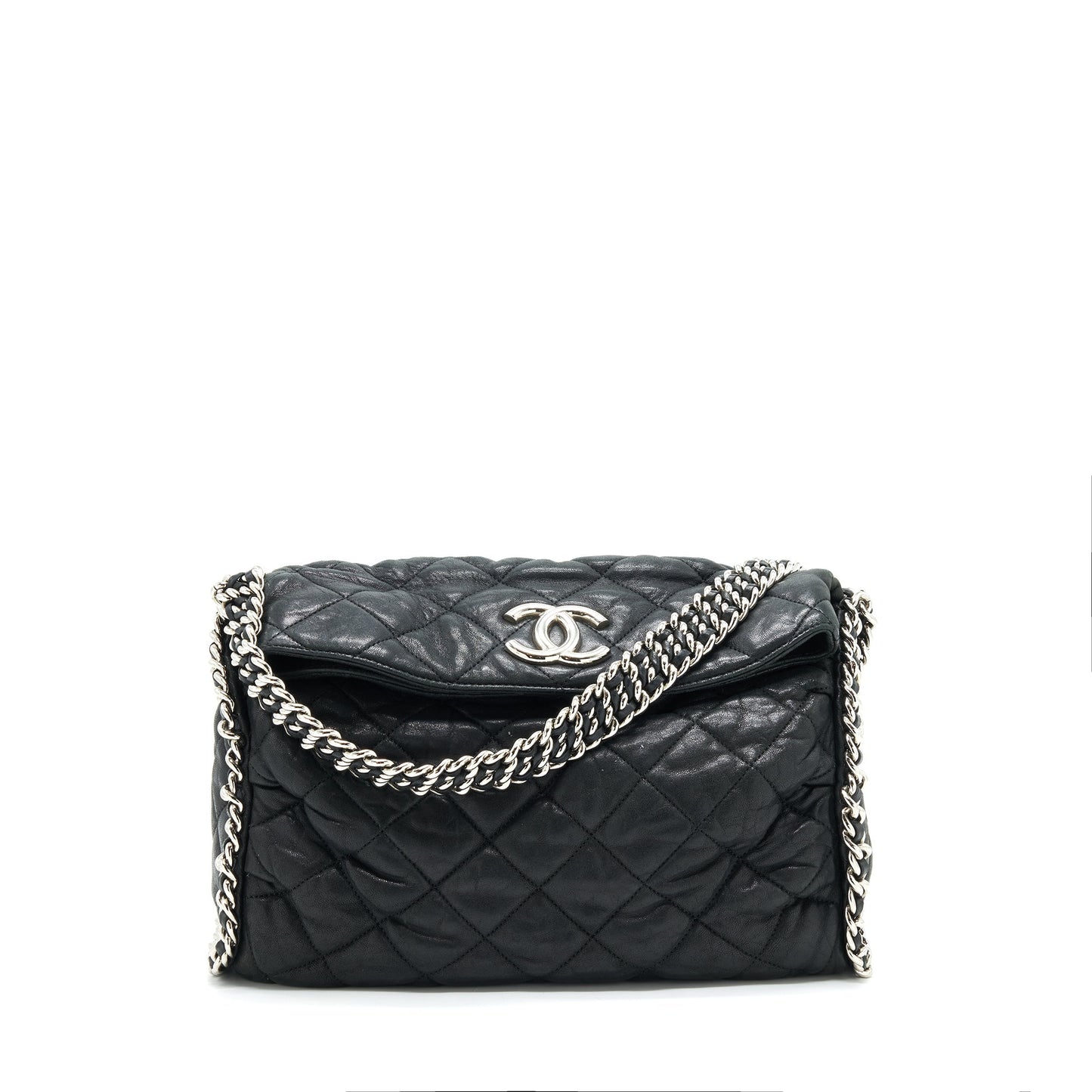 Chanel quilted SHW Black Leather Shoulder Bag