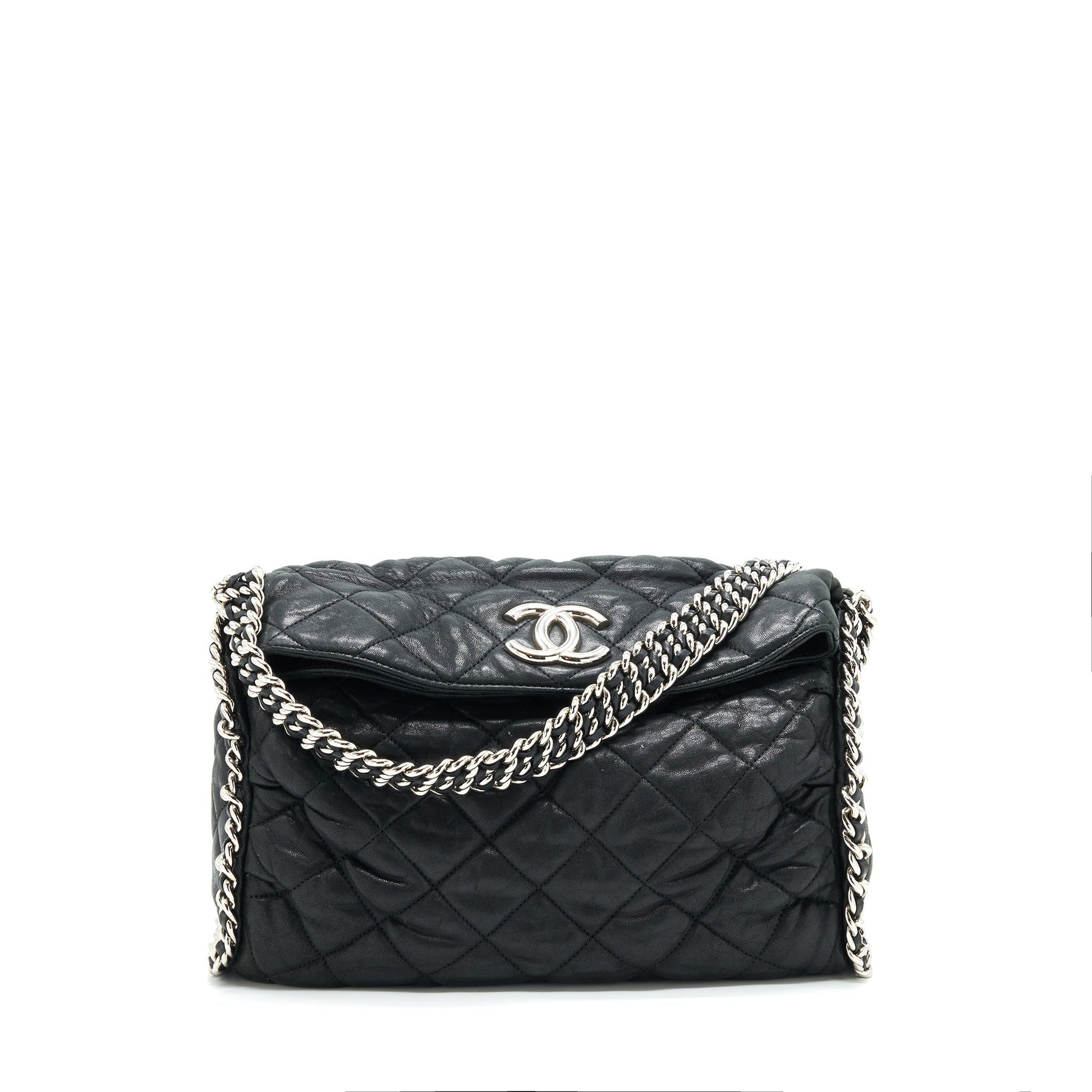 Chanel quilted SHW Black Leather Shoulder Bag