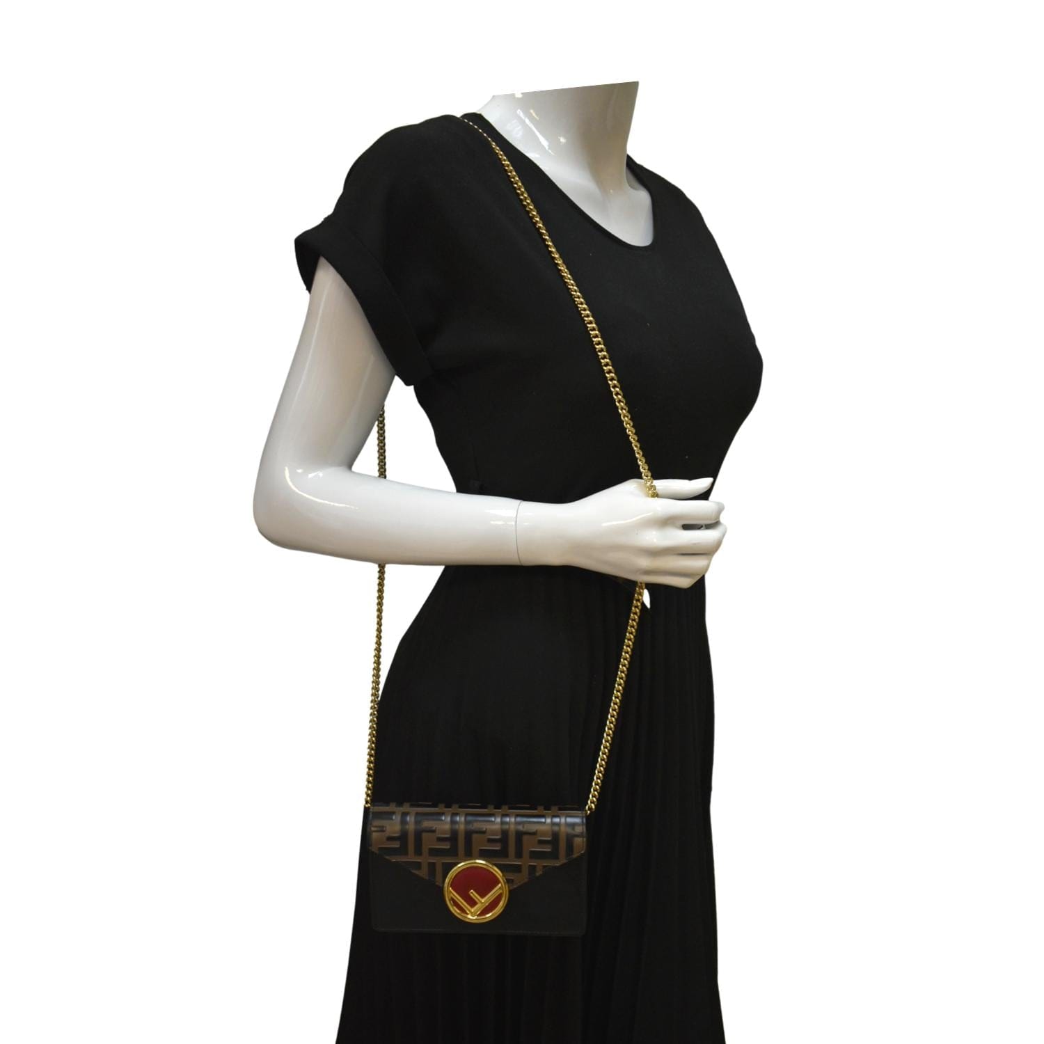Fendi Liberty Crossbody Belt Bag Leather Vitello Black