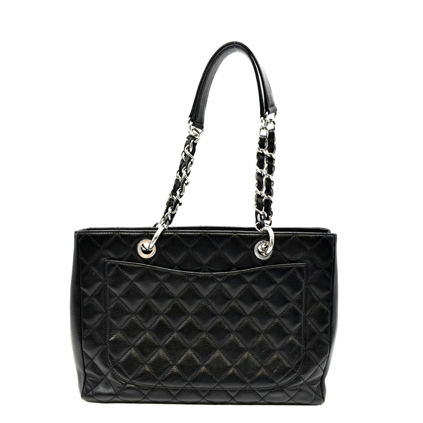 Chanel Grand Shopping Quilted Caviar GST Leather Black Travel Bag