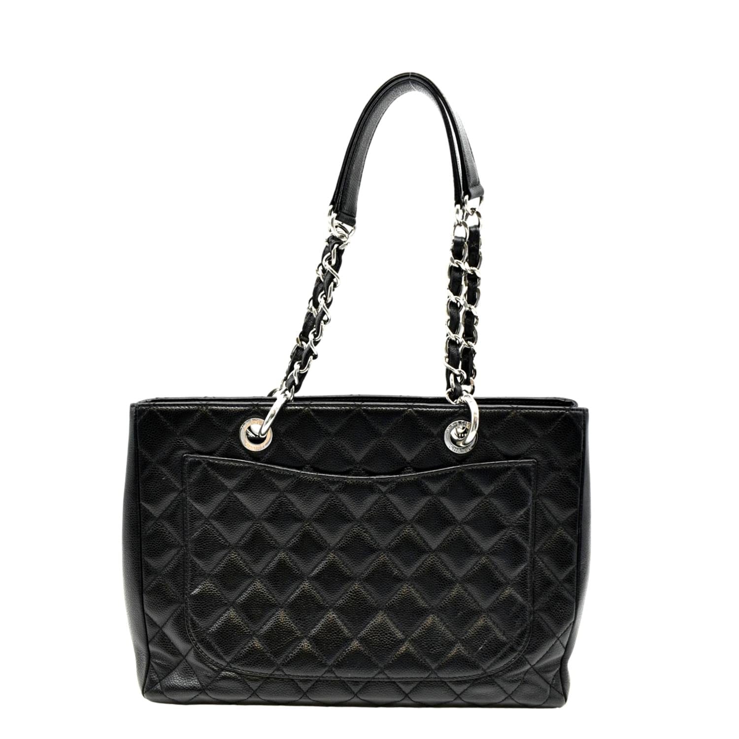 Chanel Grand Shopping Quilted Caviar GST Leather Black Travel Bag