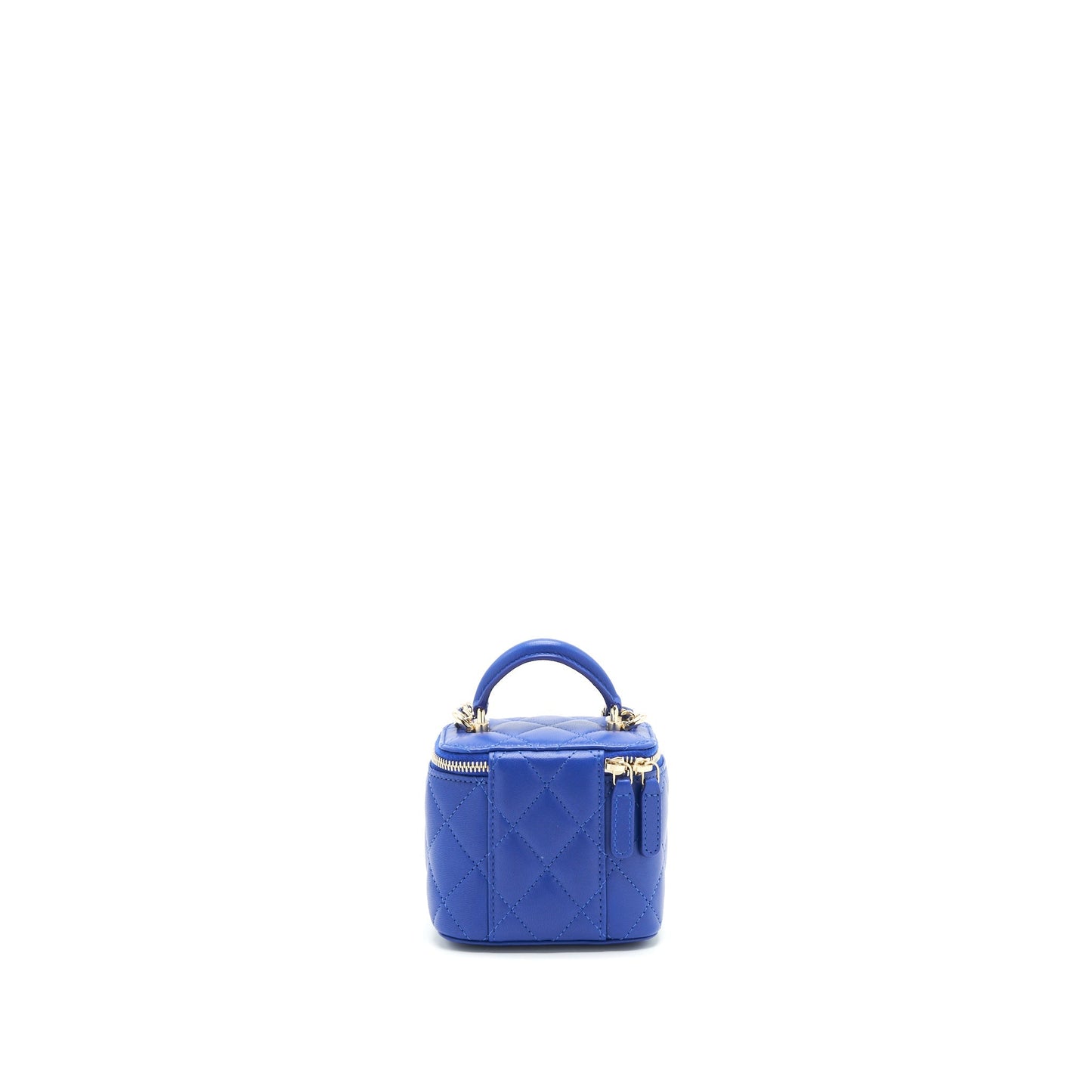 Chanel 21K Top handle Vanity LGHW Blue Mini Bag