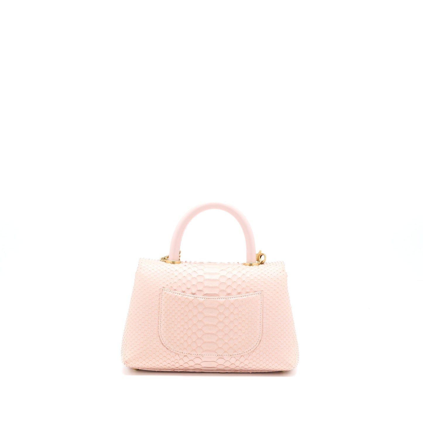Chanel Coco Handle Python Light Brushed GHW Pink Small Leather Handbag