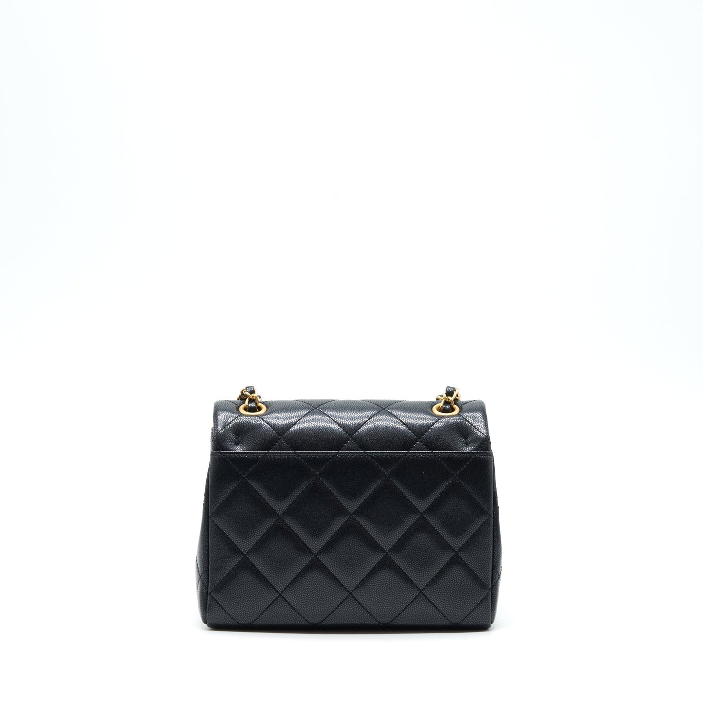 Chanel 22P New Square Flap Caviar Brushed Black Shoulder Bag