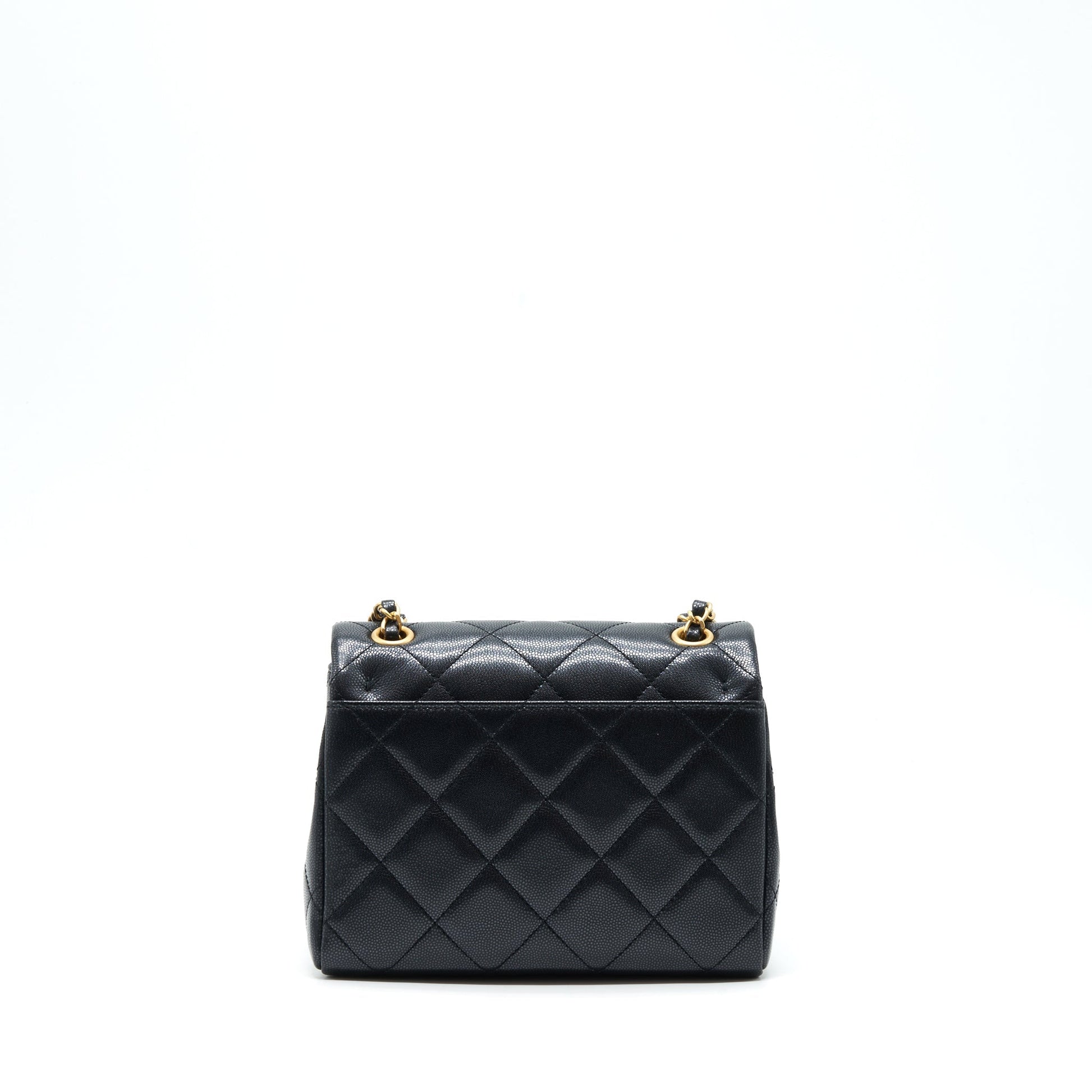 Chanel 22P New Square Flap Caviar GHW Black Shoulder Bag