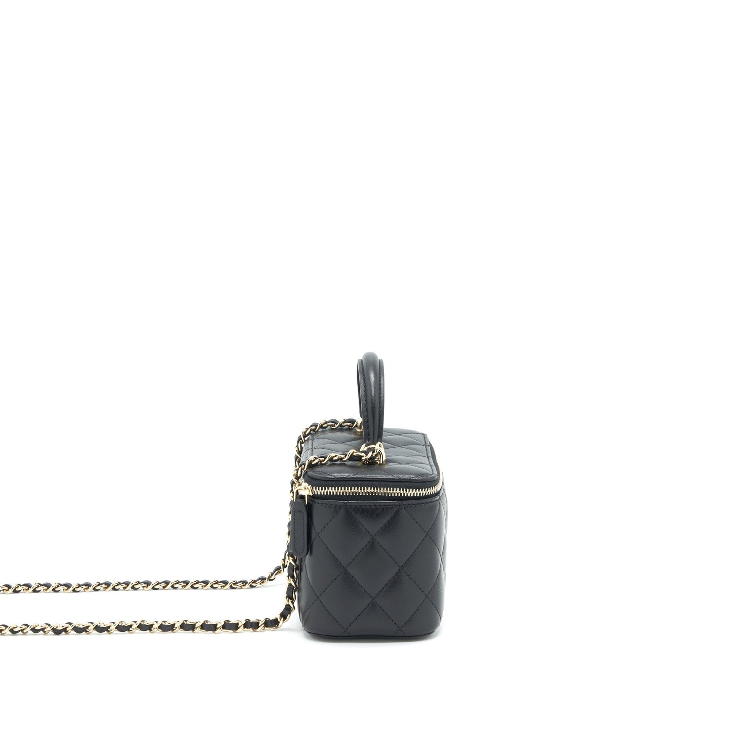 Chanel 21K top handle rectangular Vanity LGHW Black Handbag