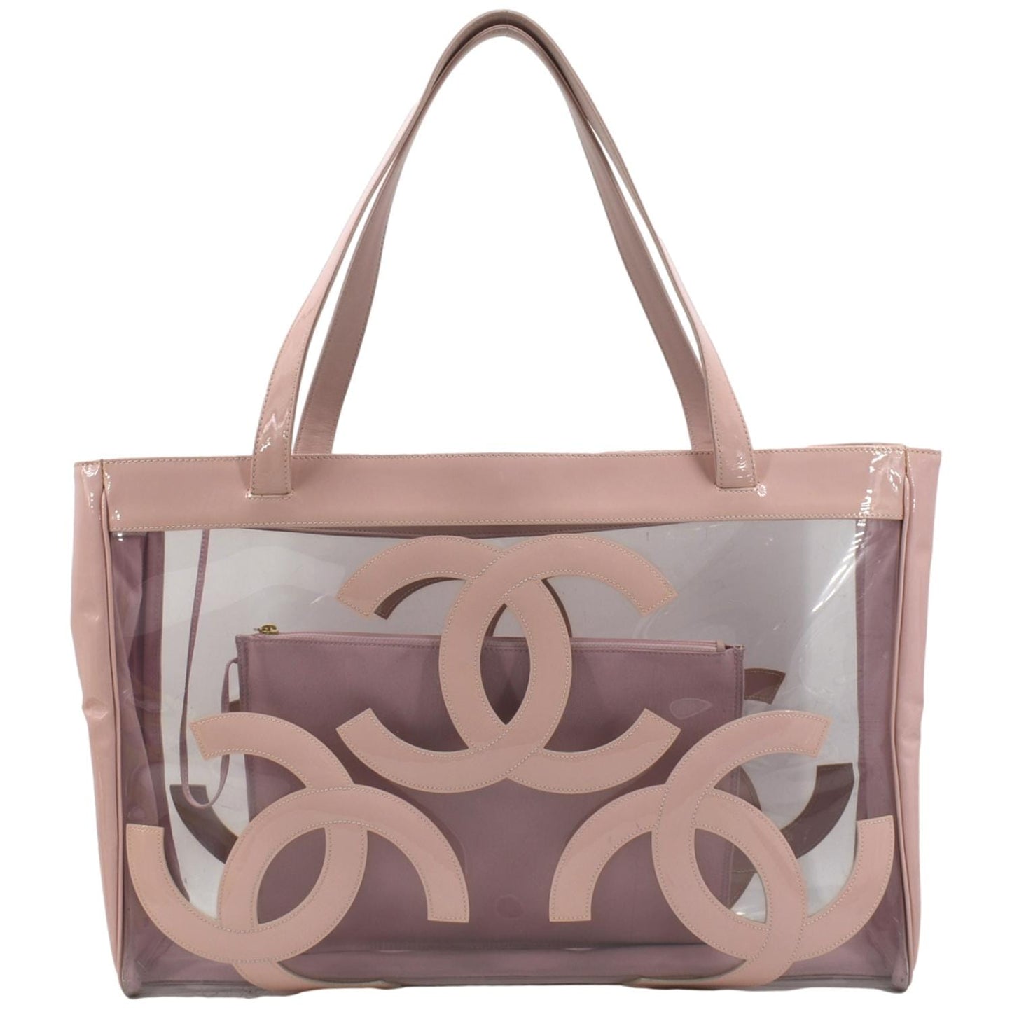 Chanel Coco Logo PVC Vinyl Light Pink Travel Bag