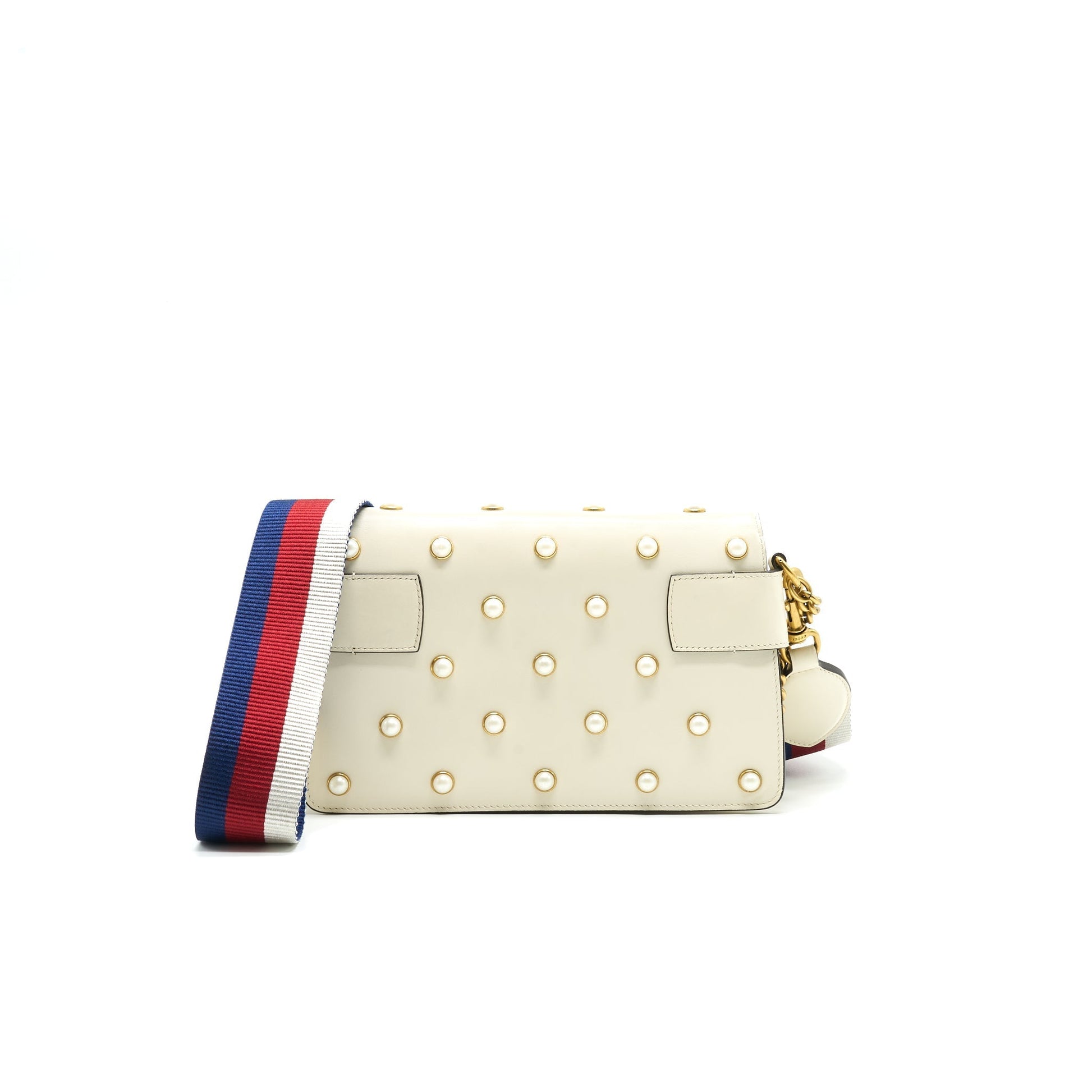 Gucci Embellished Broadway Bee Bag White Travel Bag
