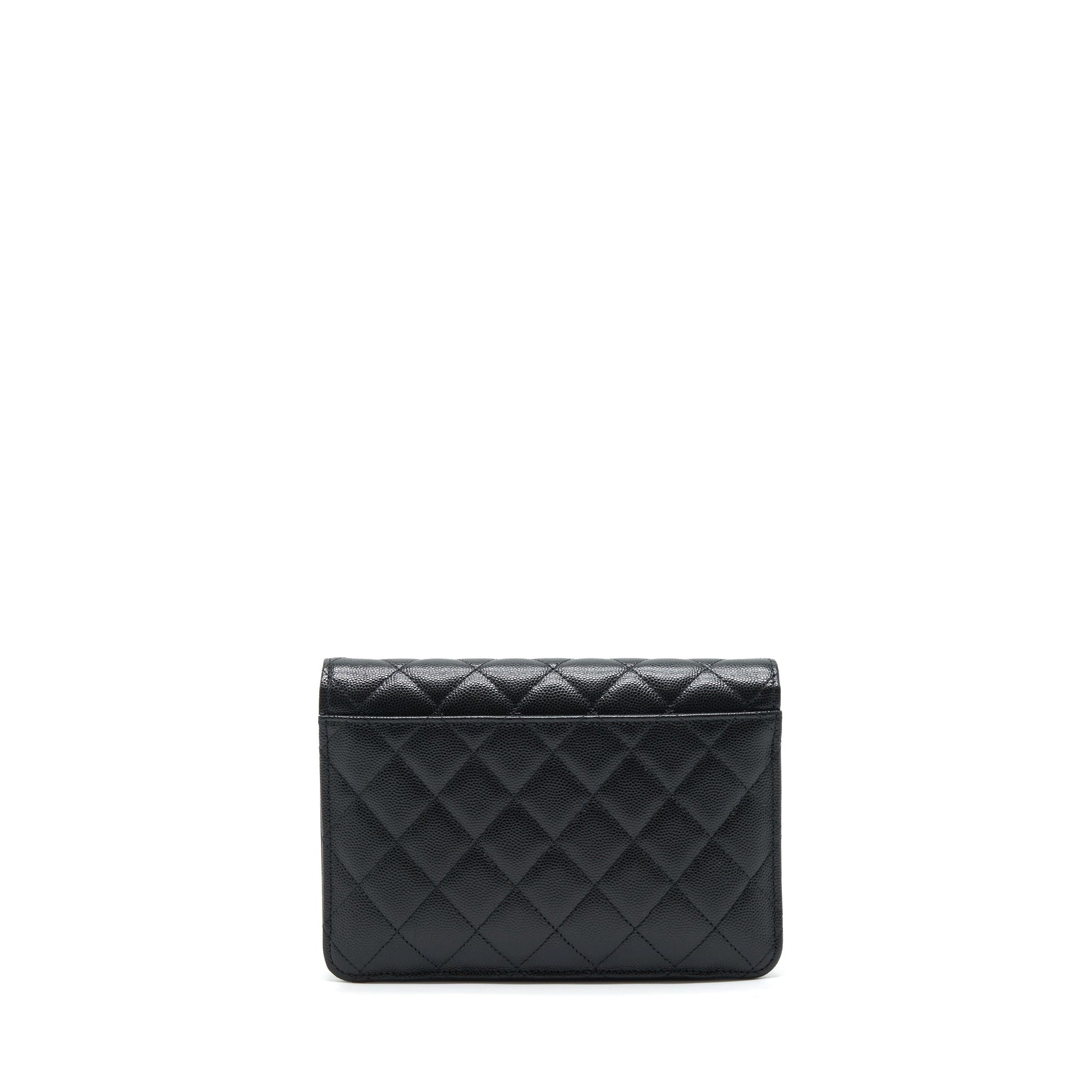 Chanel 22P 2 1 On Caviar LGHW Black Wallet Case