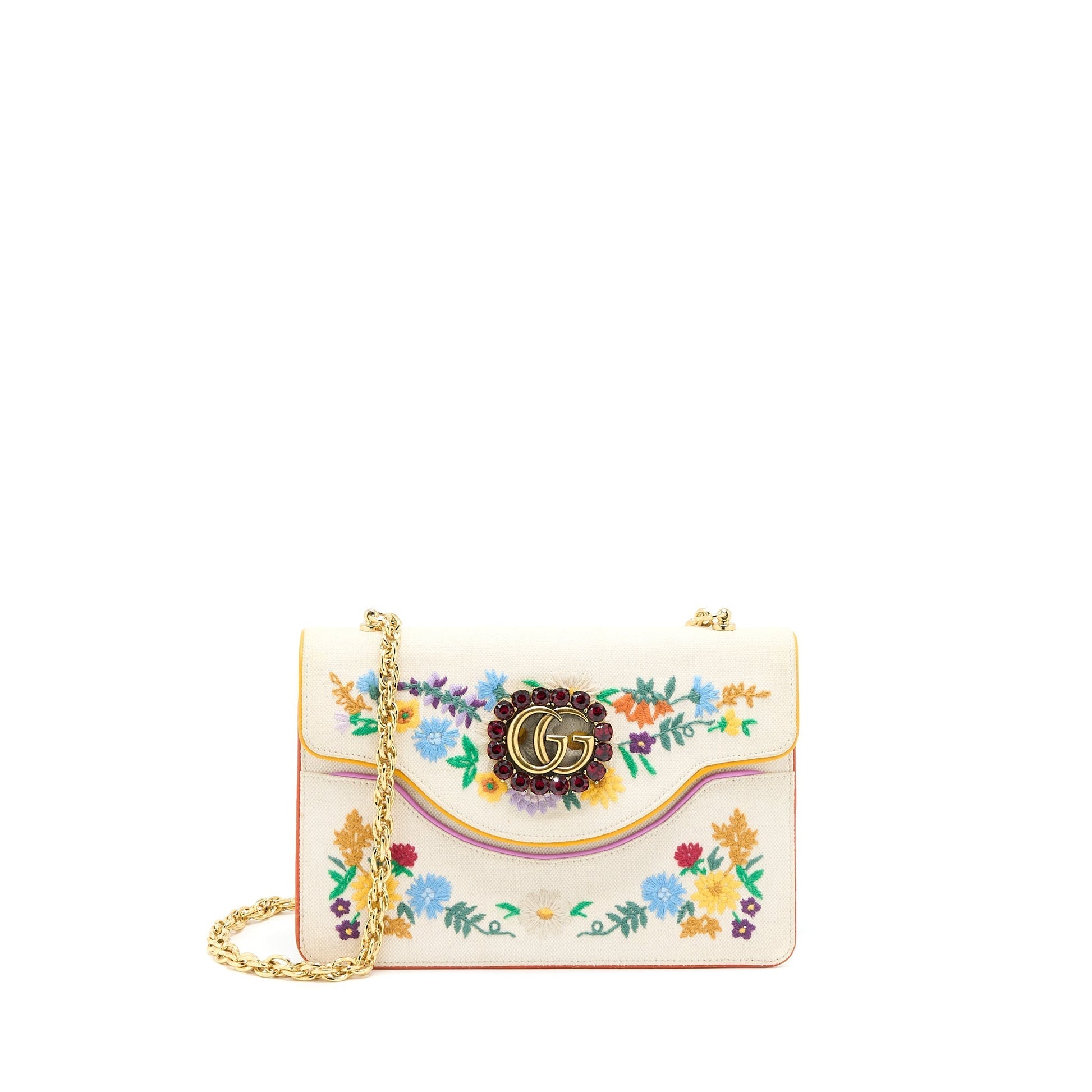 Gucci Crossbody Multicolour Print Fabric White Crossbody Bag