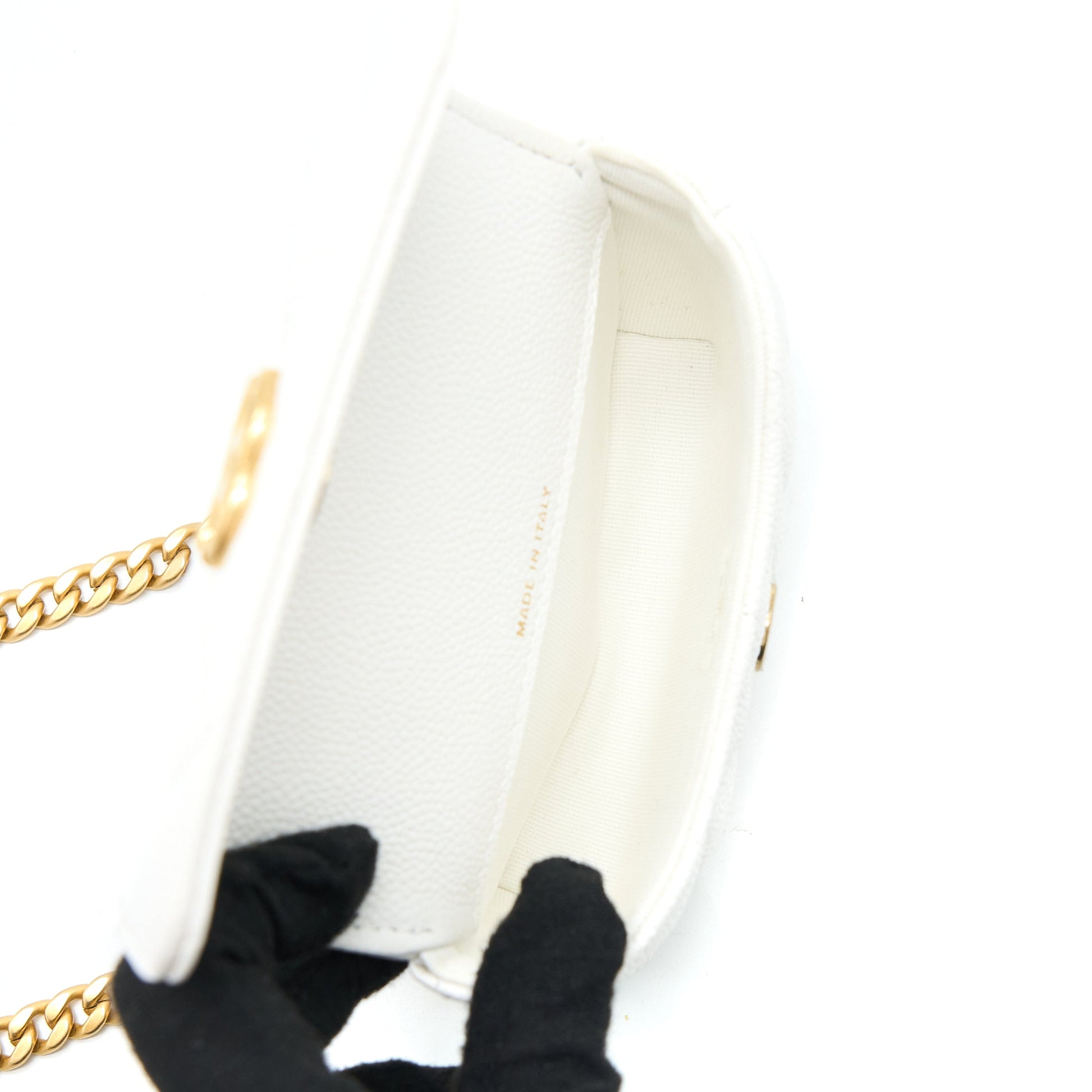 Chanel 23C Coco Love Flap Caviar Brushed White Shoulder Bag