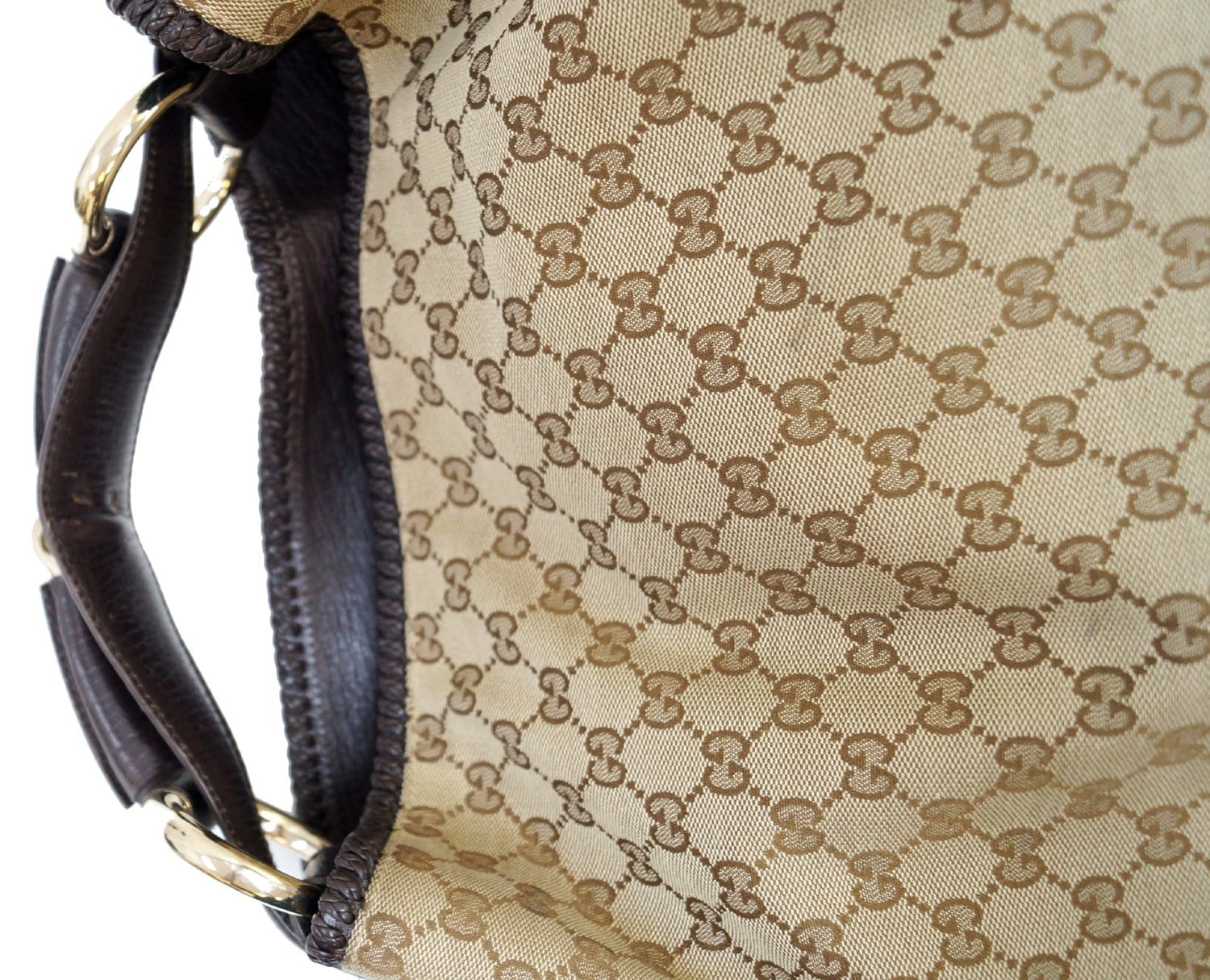 Gucci Horsebit Hobo Bag Canvas Large Travel Bag