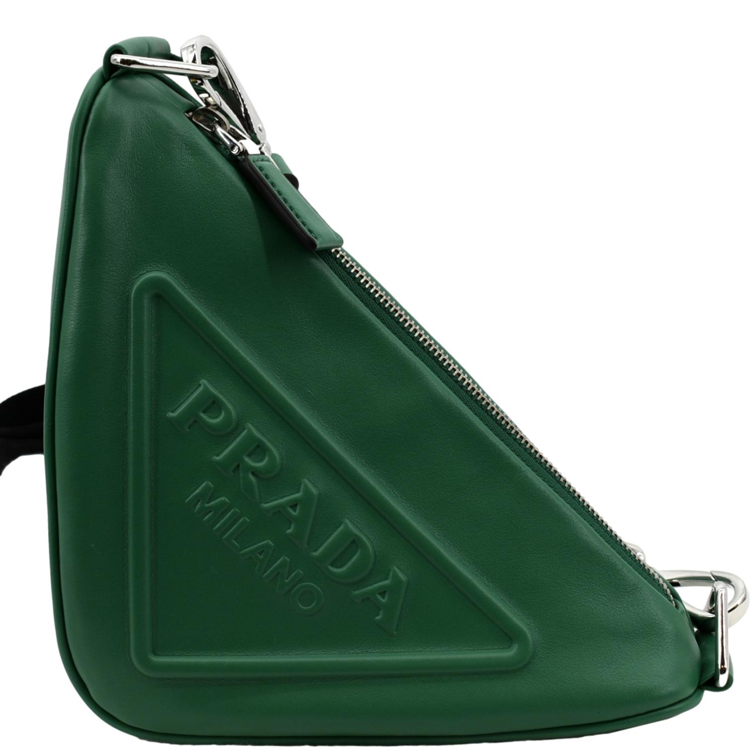 Triangle Shoulder Bag Leather Green
