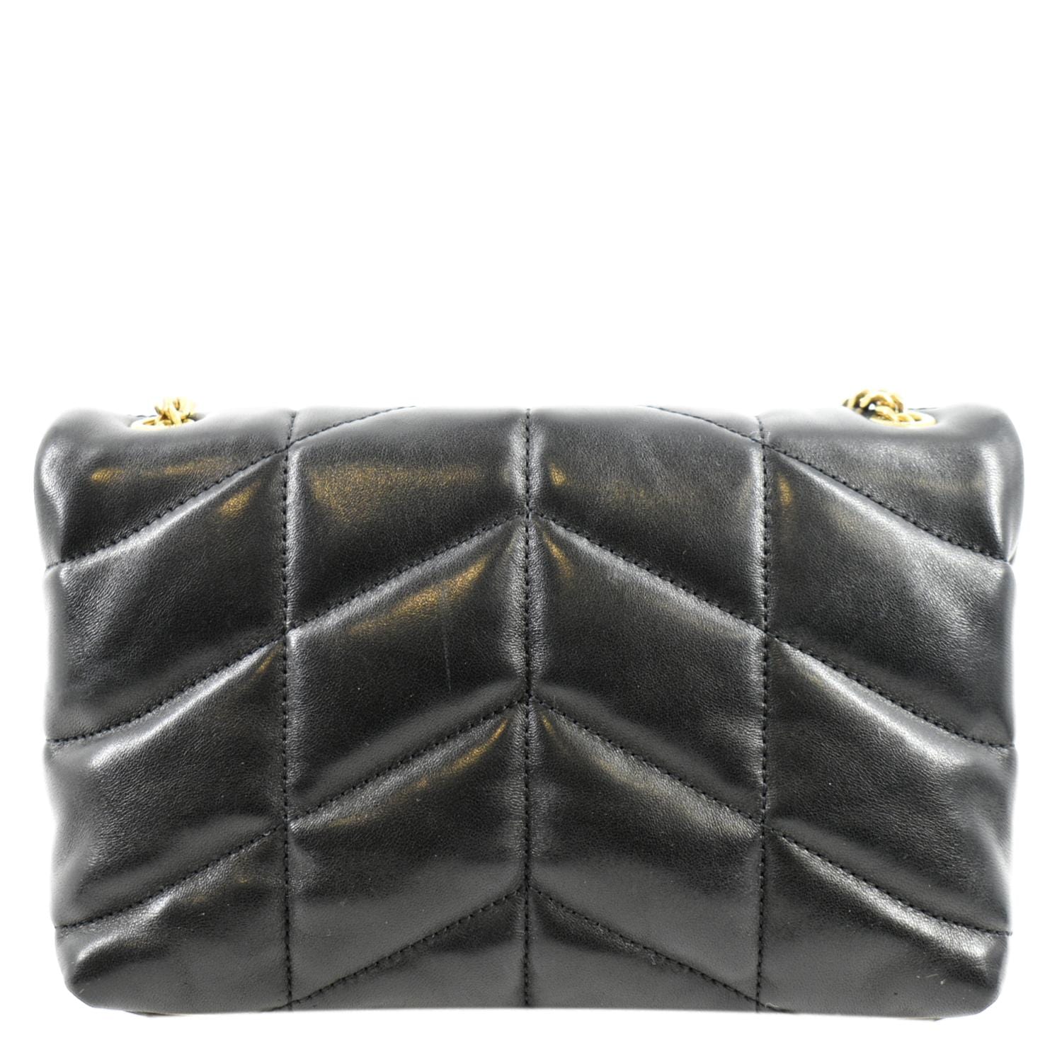 YSL Saint Laurent Yves Loulou Puffer Crossbody Bag Leather Lambskin Quilted