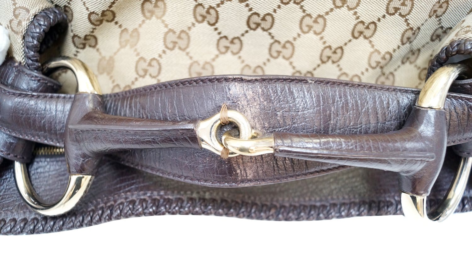 Gucci Horsebit Hobo Bag Canvas Large Travel Bag