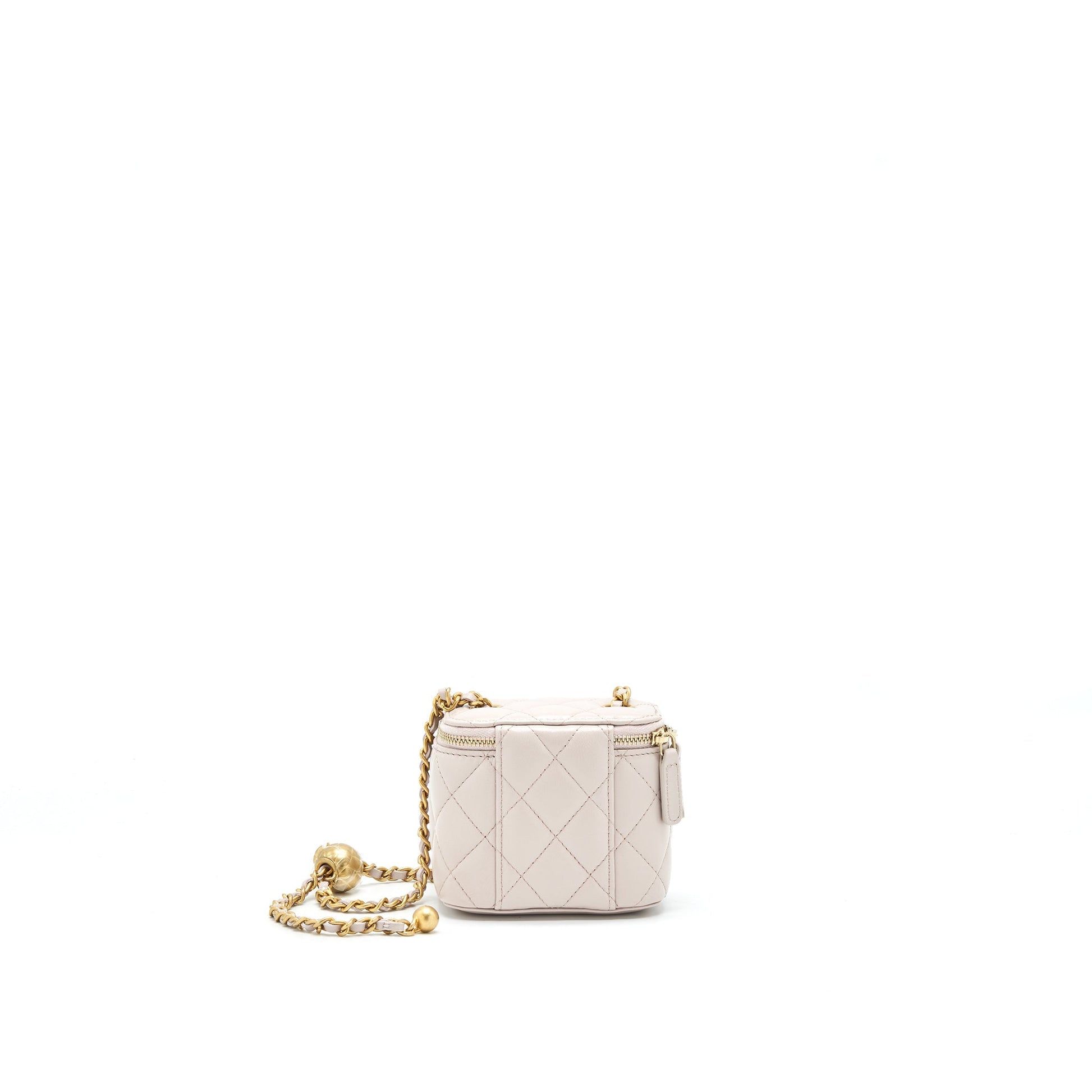 Chanel 21B Lilac Light Purple Pearl Crush Small Handbag With Chain