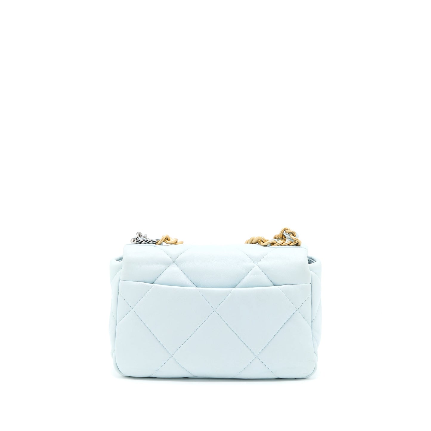 Chanel 19 Lambskin Light Hardware Microchip Multicolour Blue Small Handbag