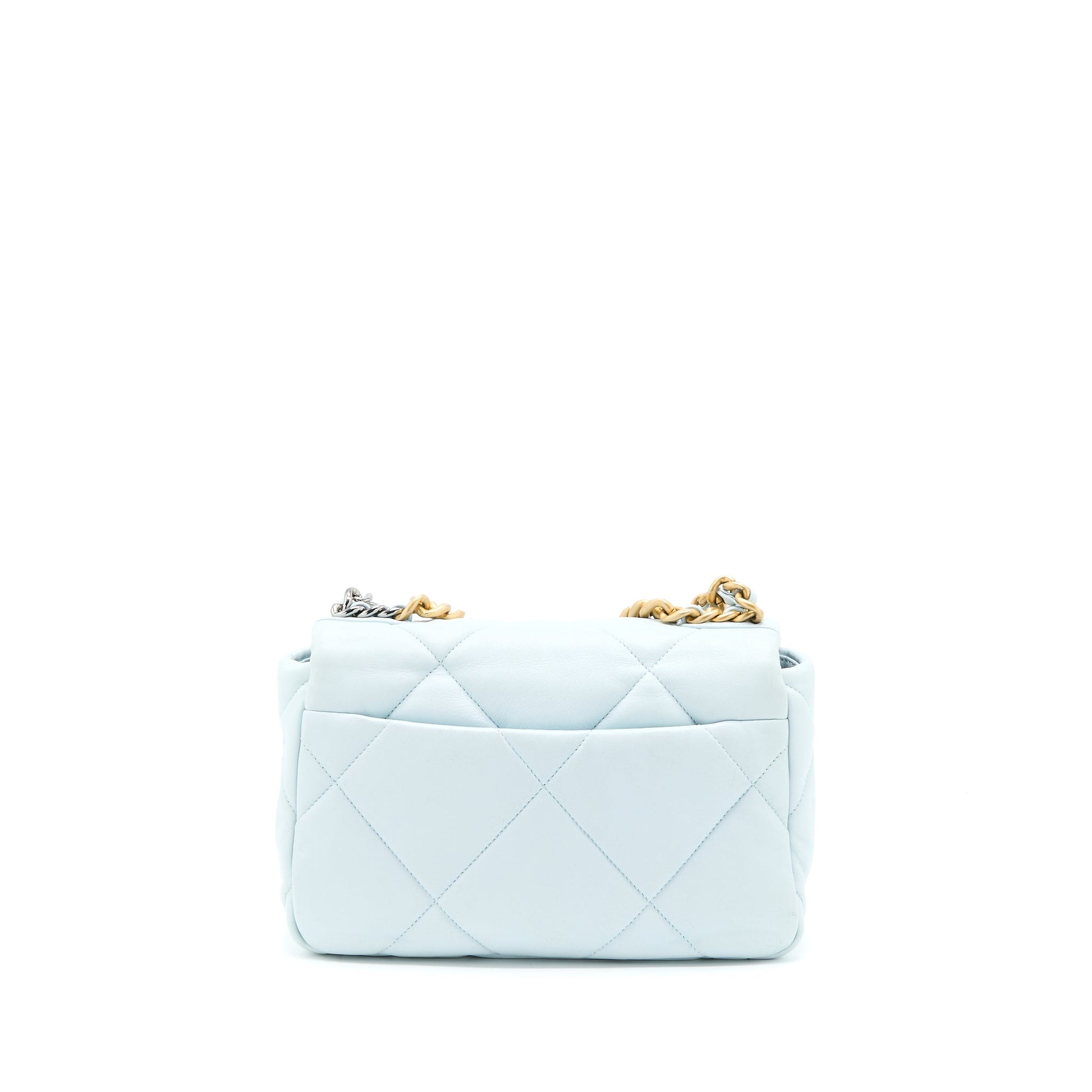 Chanel 19 Lambskin Light Hardware Microchip Multicolour Blue Small Handbag