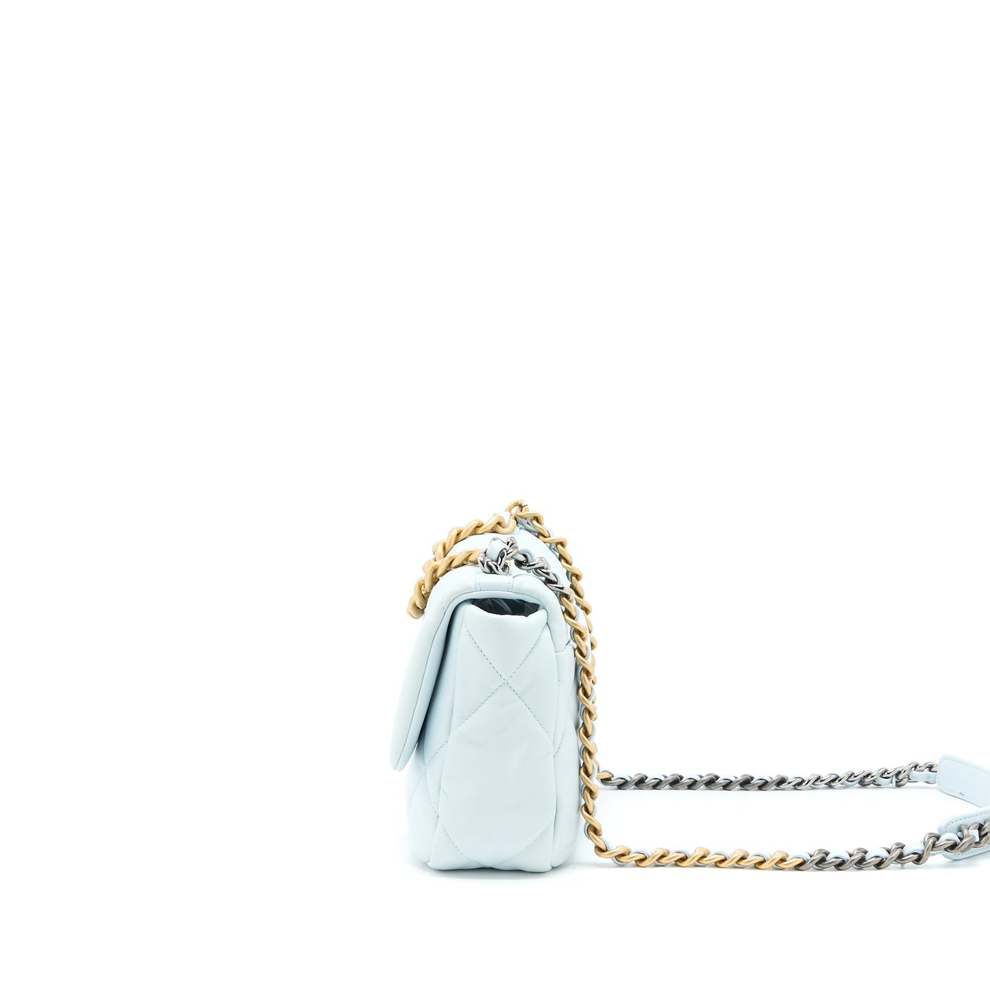 Chanel 19 Lambskin Light Hardware Microchip Multicolour Blue Small Handbag