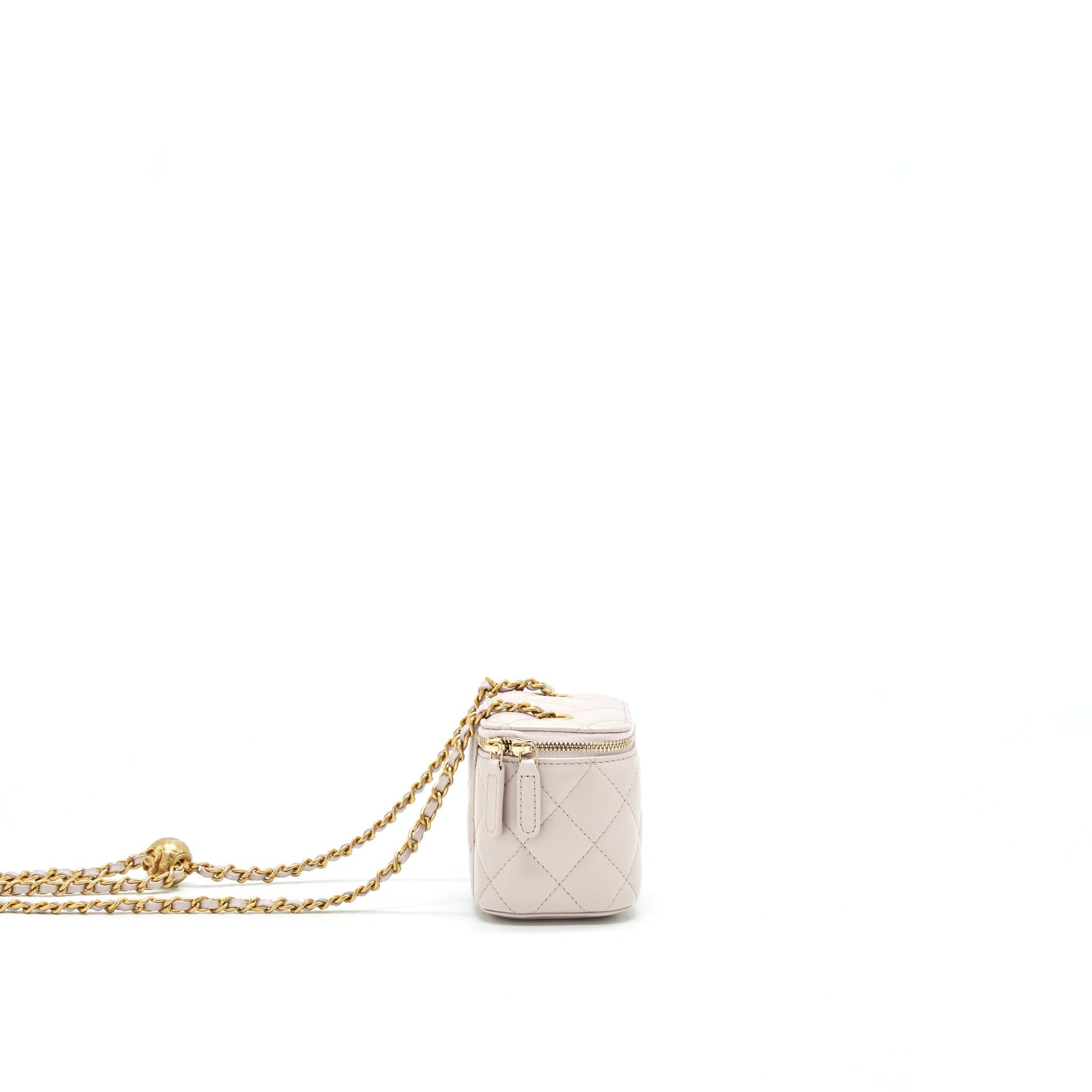 Chanel 21B Lilac Light Purple Pearl Crush Small Handbag With Chain