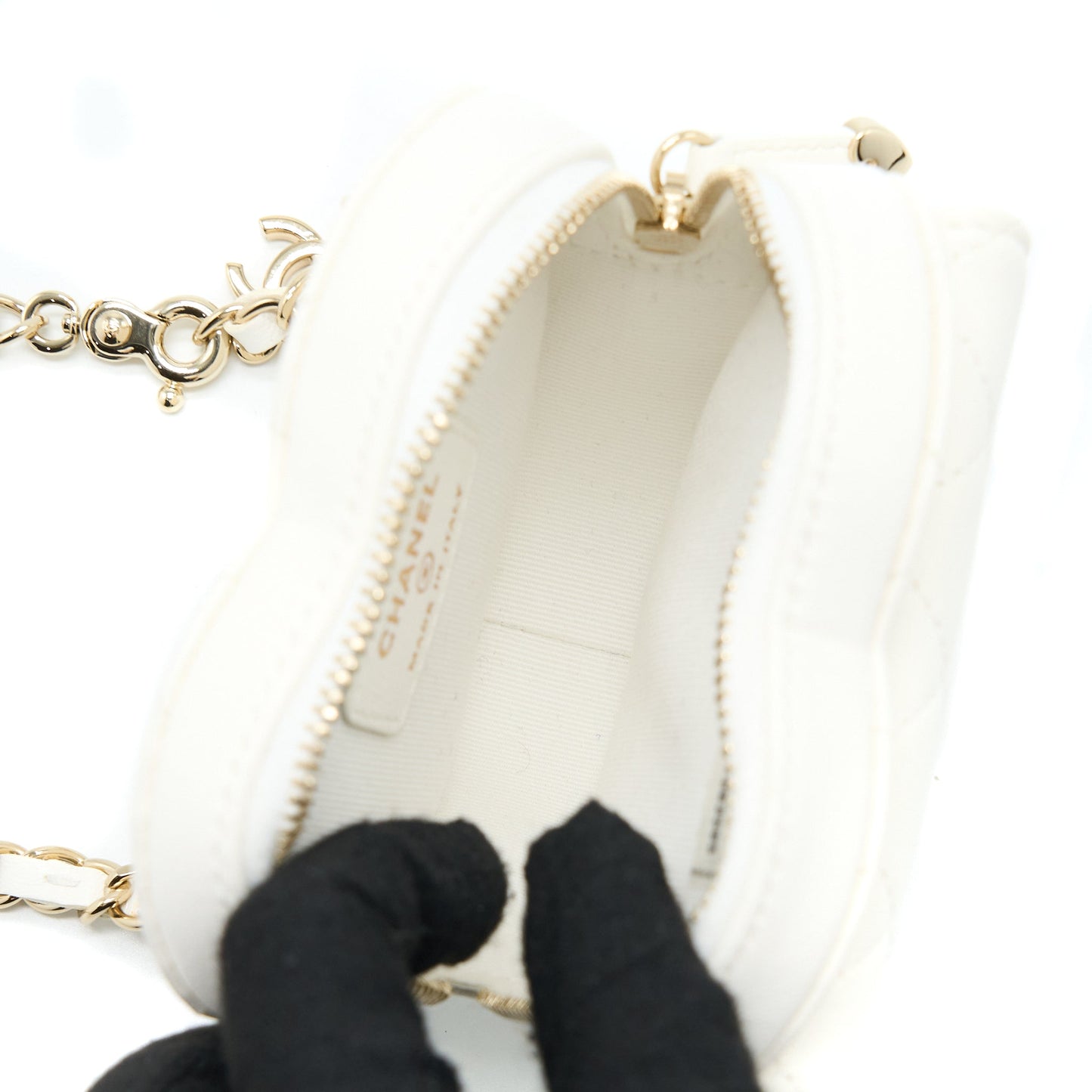 Chanel Heart Belt Lambskin LGHW White