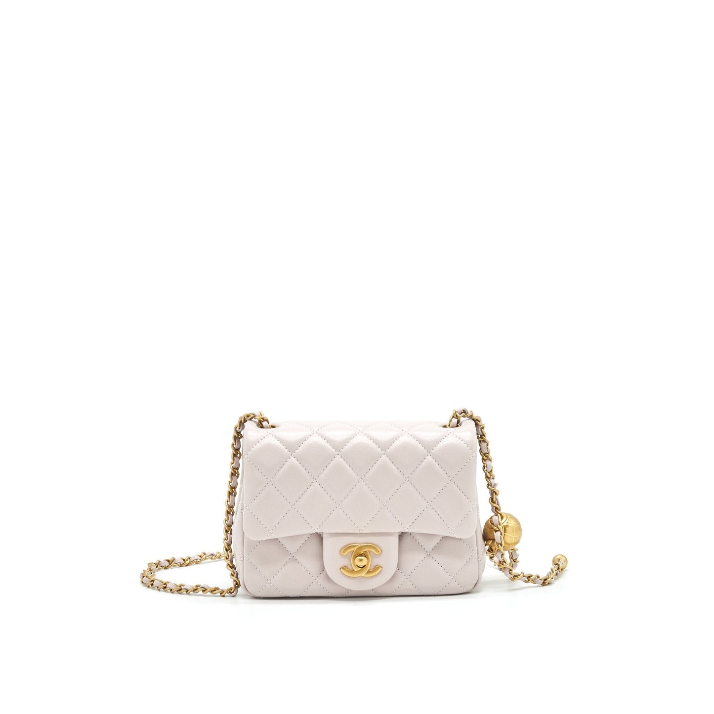 Chanel 21B lilac Light Purple Pearl Crush Shoulder Bag