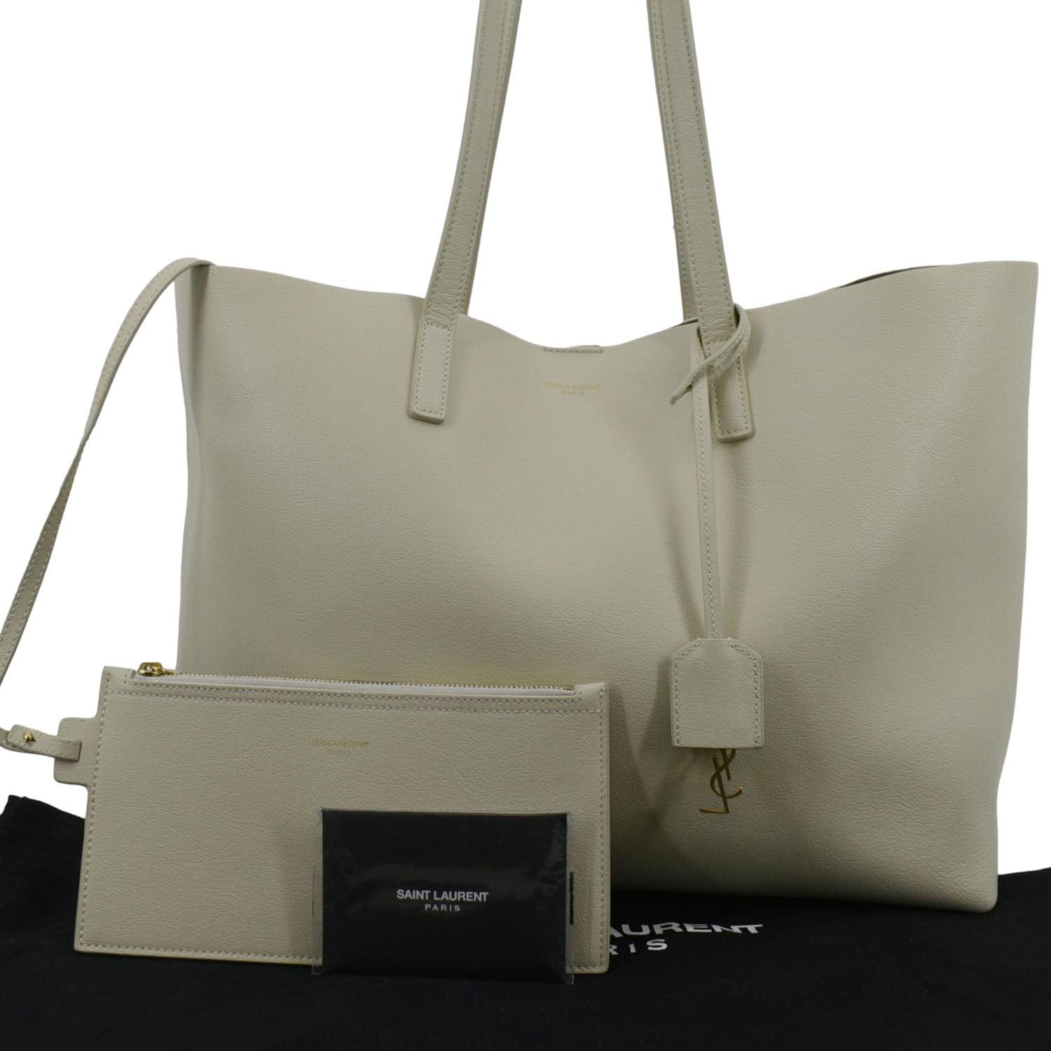 YSL Saint Laurent Yves Tote Bag Ivory Leather