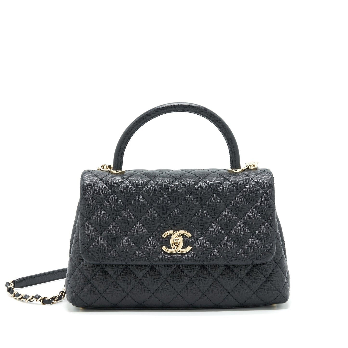 Chanel Coco Handle 28cm Caviar LGHW Black Handbag
