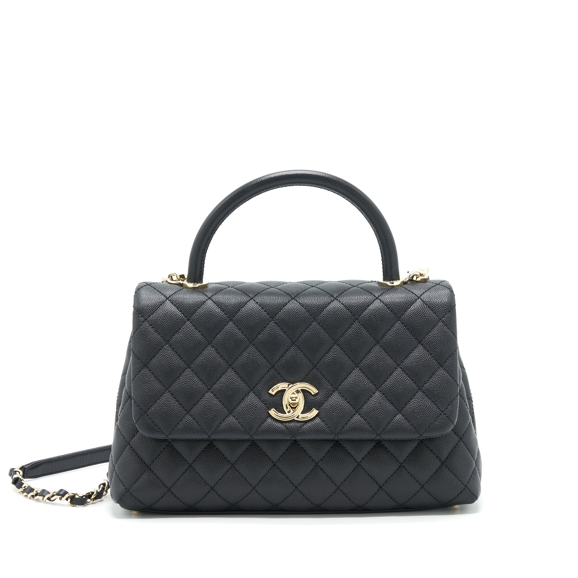 Chanel Coco Handle 28cm Caviar LGHW Black Handbag