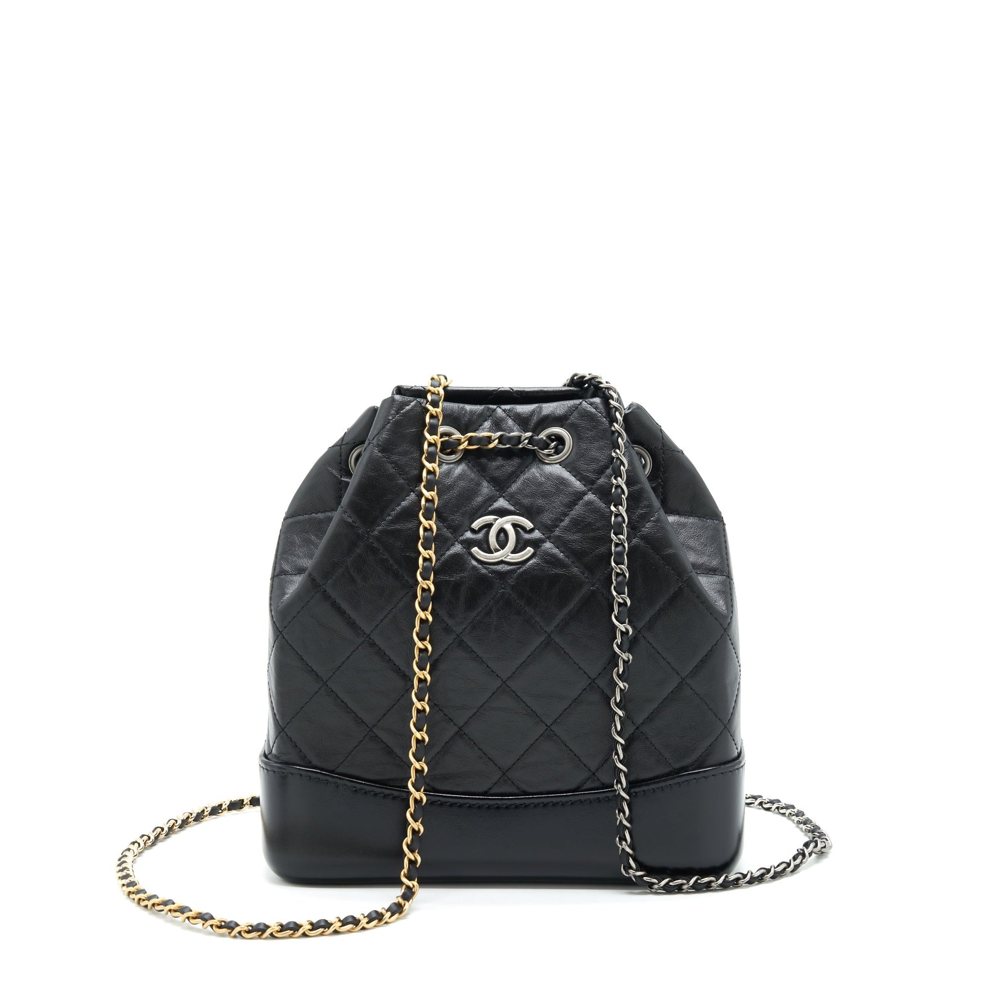 Chanel Gabrielle Backpack Calfskin Hardware Multicolour Black Small