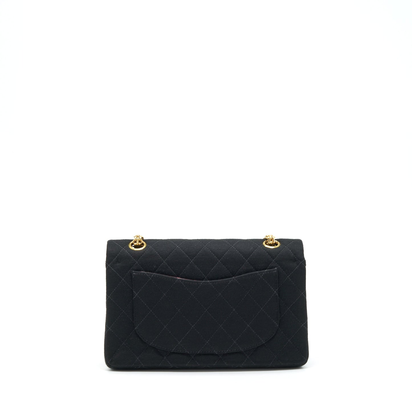 Chanel Classic Flap Fabric Ruthenium GHW Black Small Shoulder Bag