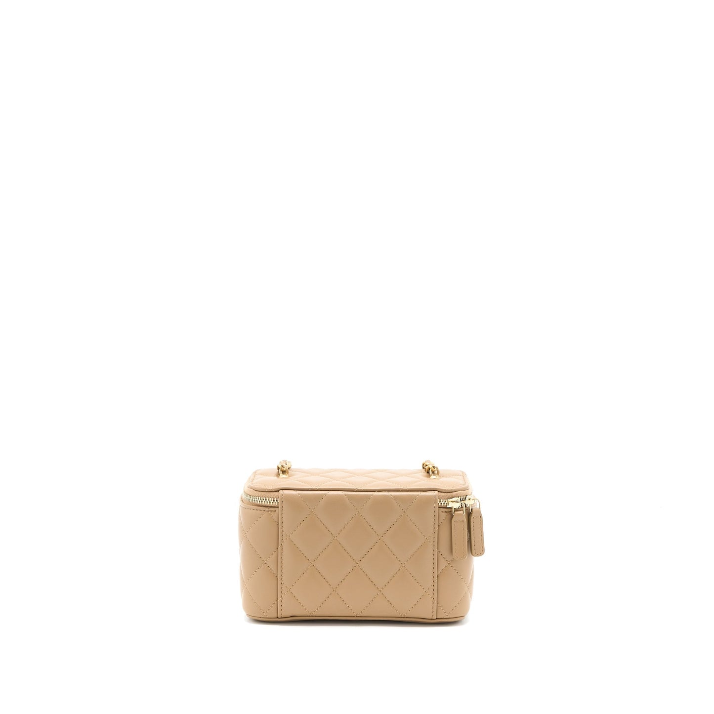 Chanel Pearl Crush Long Vanity Lambskin Dark Beige Handbag