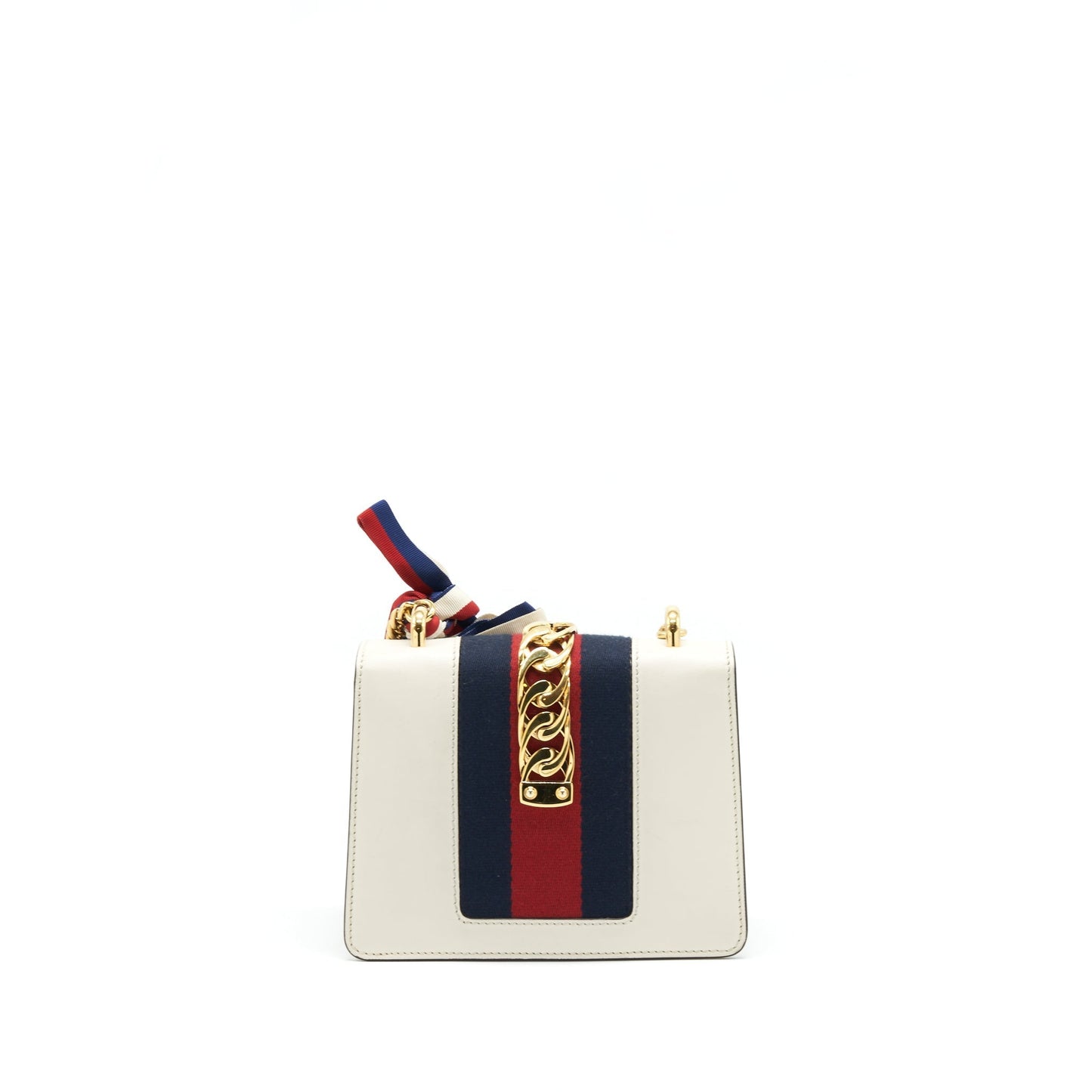 Gucci Sylvie Chain Bag In Leather White Travel Bag