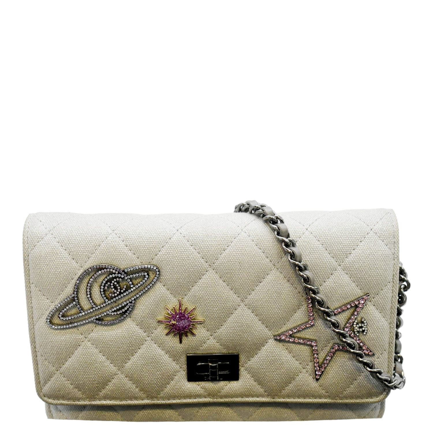 Louis Vuitton CHANEL Classic 2.55 Reissue Space Canvas Silver Key Chain