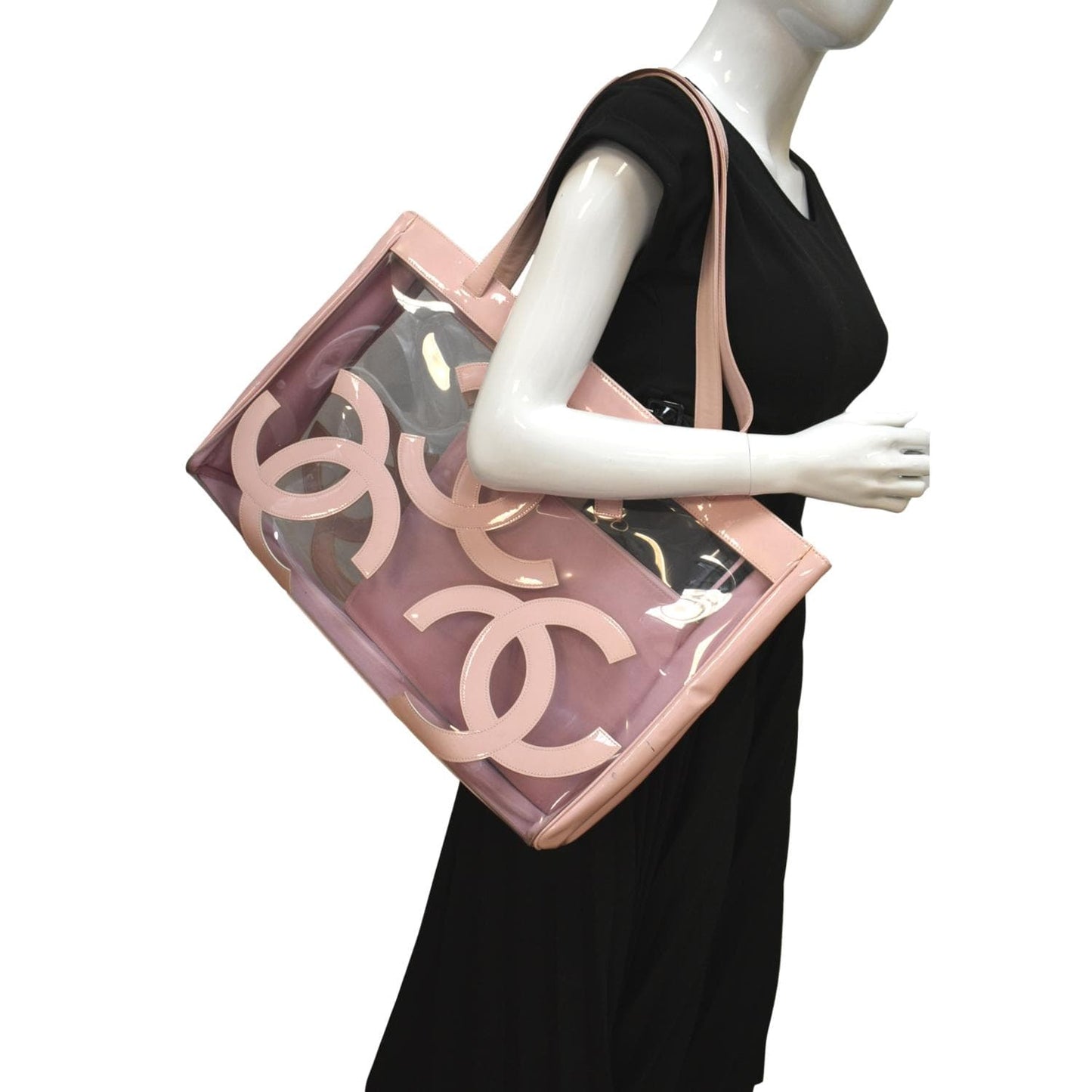 Chanel Coco Logo PVC Vinyl Light Pink Travel Bag