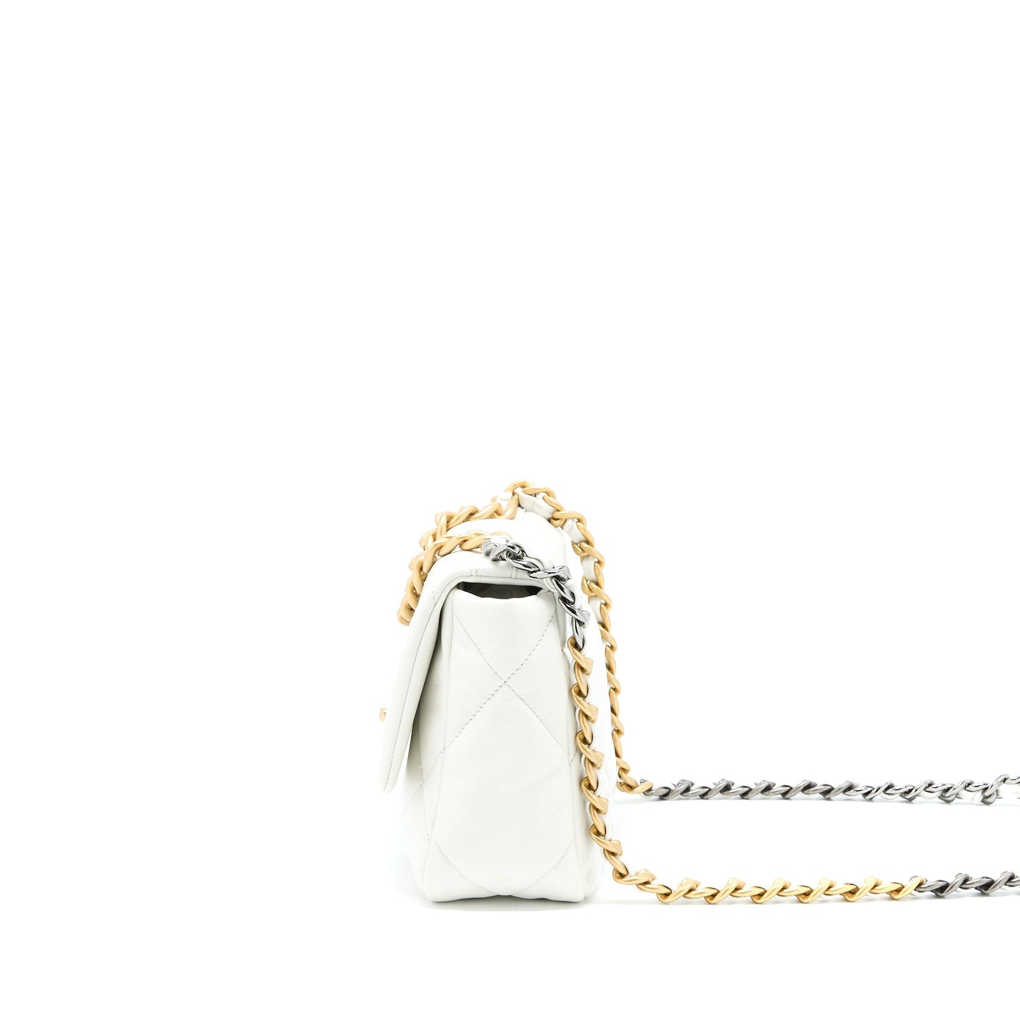 Chanel 19 Goatskin Hardware Multicolour White Small Handbag