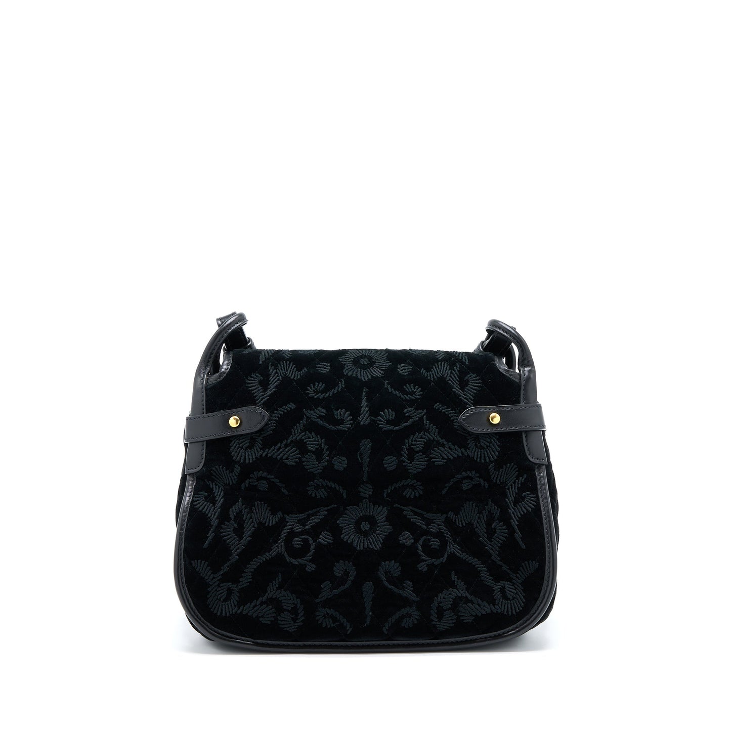 Prada Corsaire Hobo Purse Velvet Handbag Leather Black Travel Bag